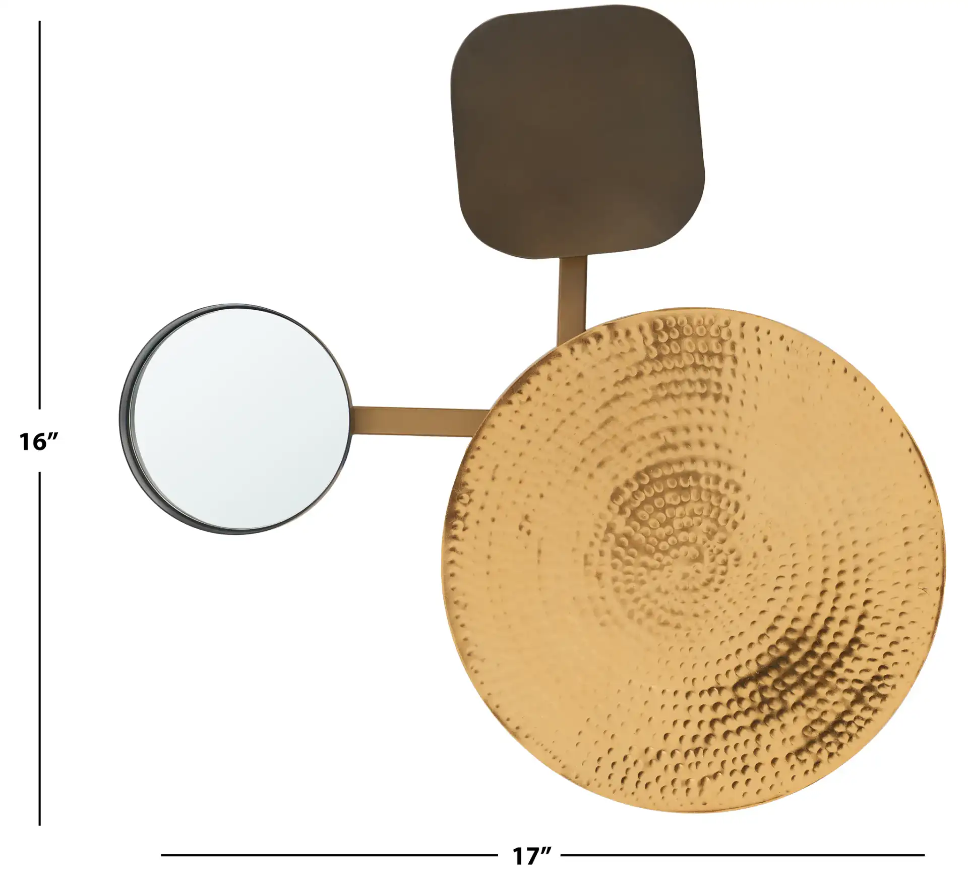 Olosa 17" Wall Decor in Antique Brass, detail view