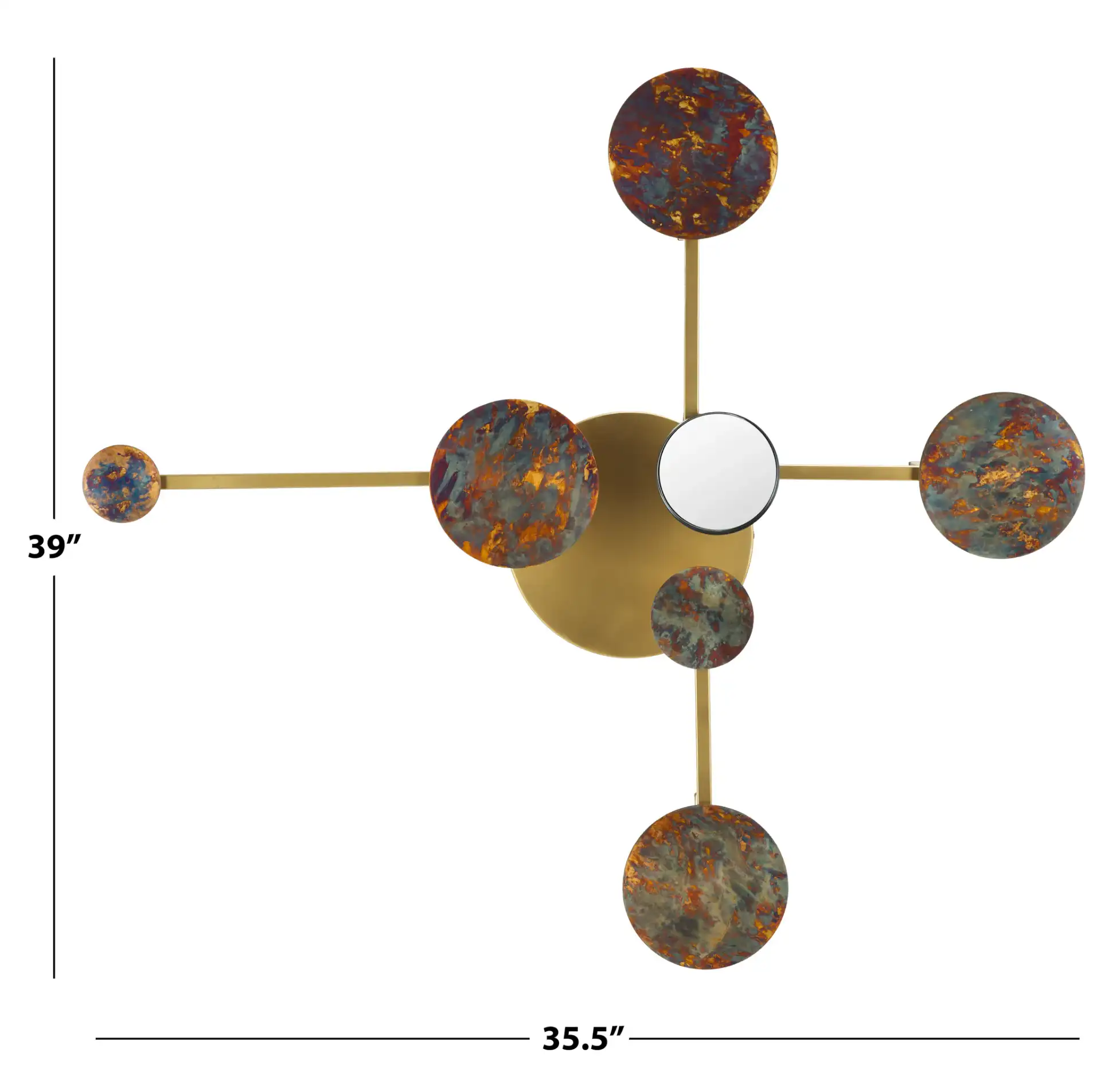 Emera 36" Wall Decor in Antique Brass, detail view