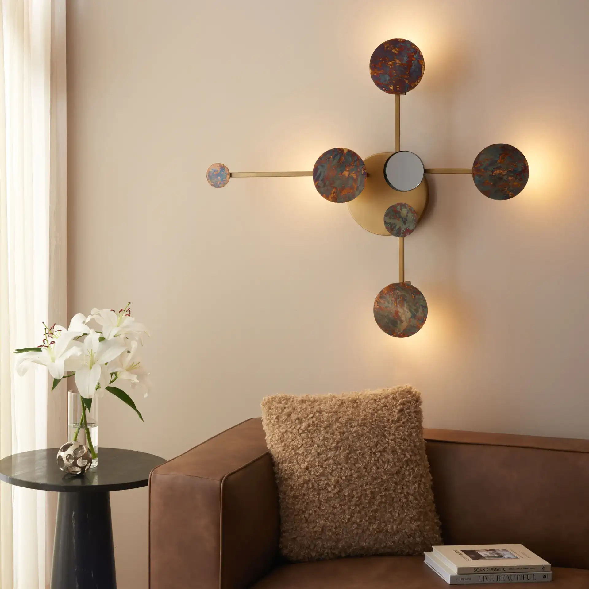 Emera 36" Wall Decor in Antique Brass, detail view