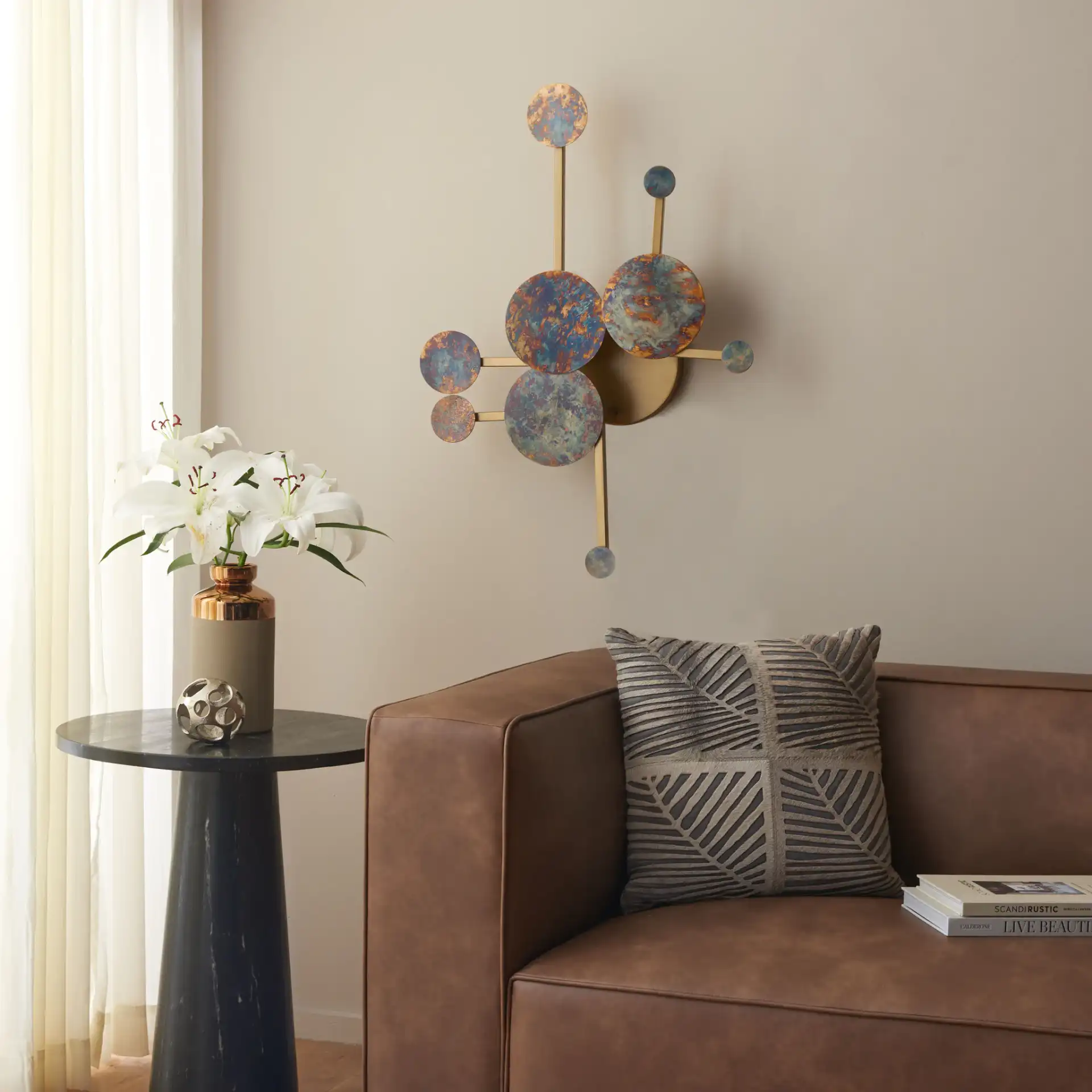 Ralsei 22" Wall Decor in Antique Brass in a styled room
