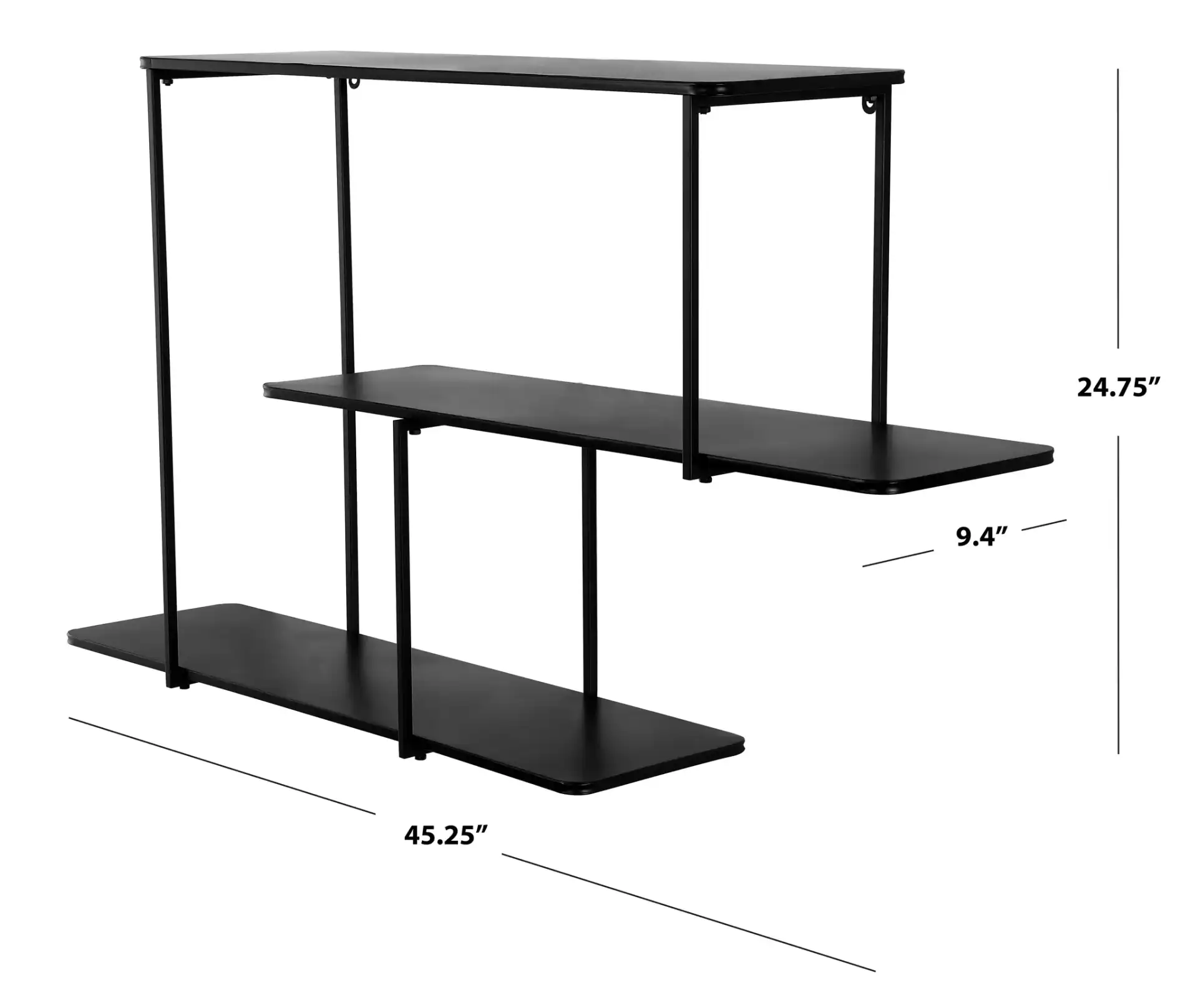Anthe 45.25" Wall Shelf in White, detail view