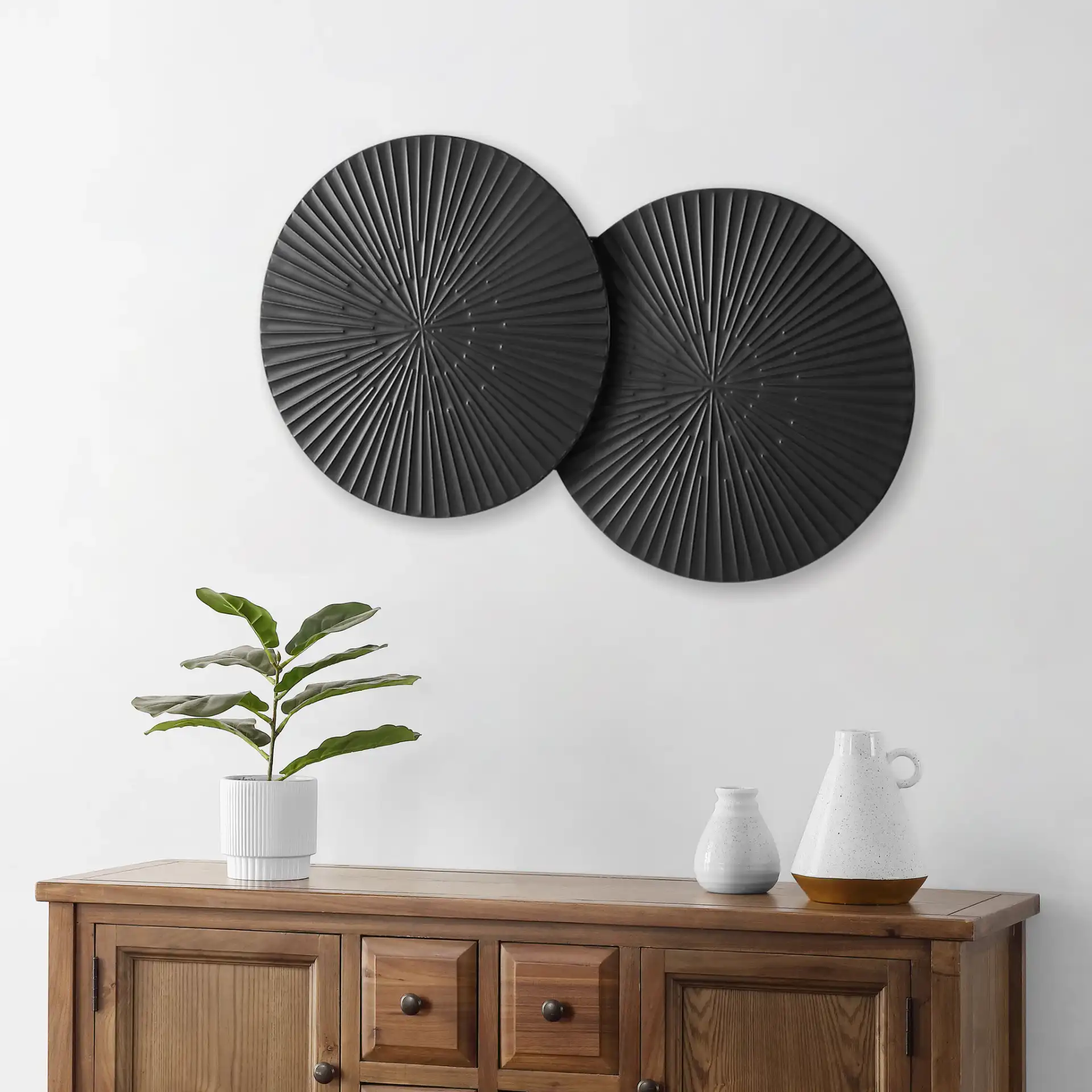 Azrael 16" Wall Décor in Black in a styled room