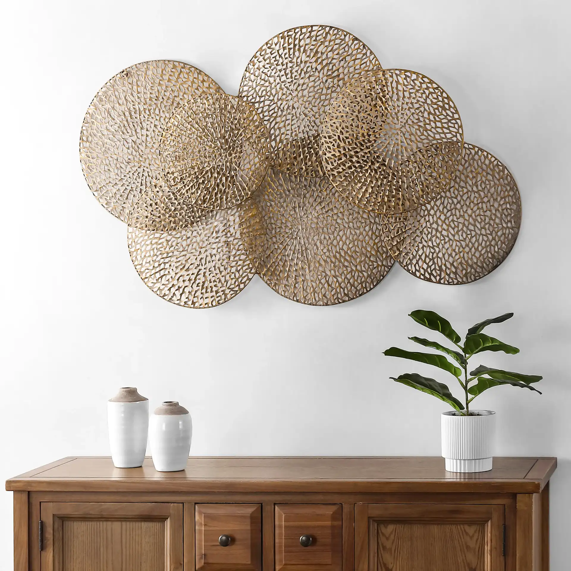 Emmy 42" Wall Décor in Bronze in a styled room
