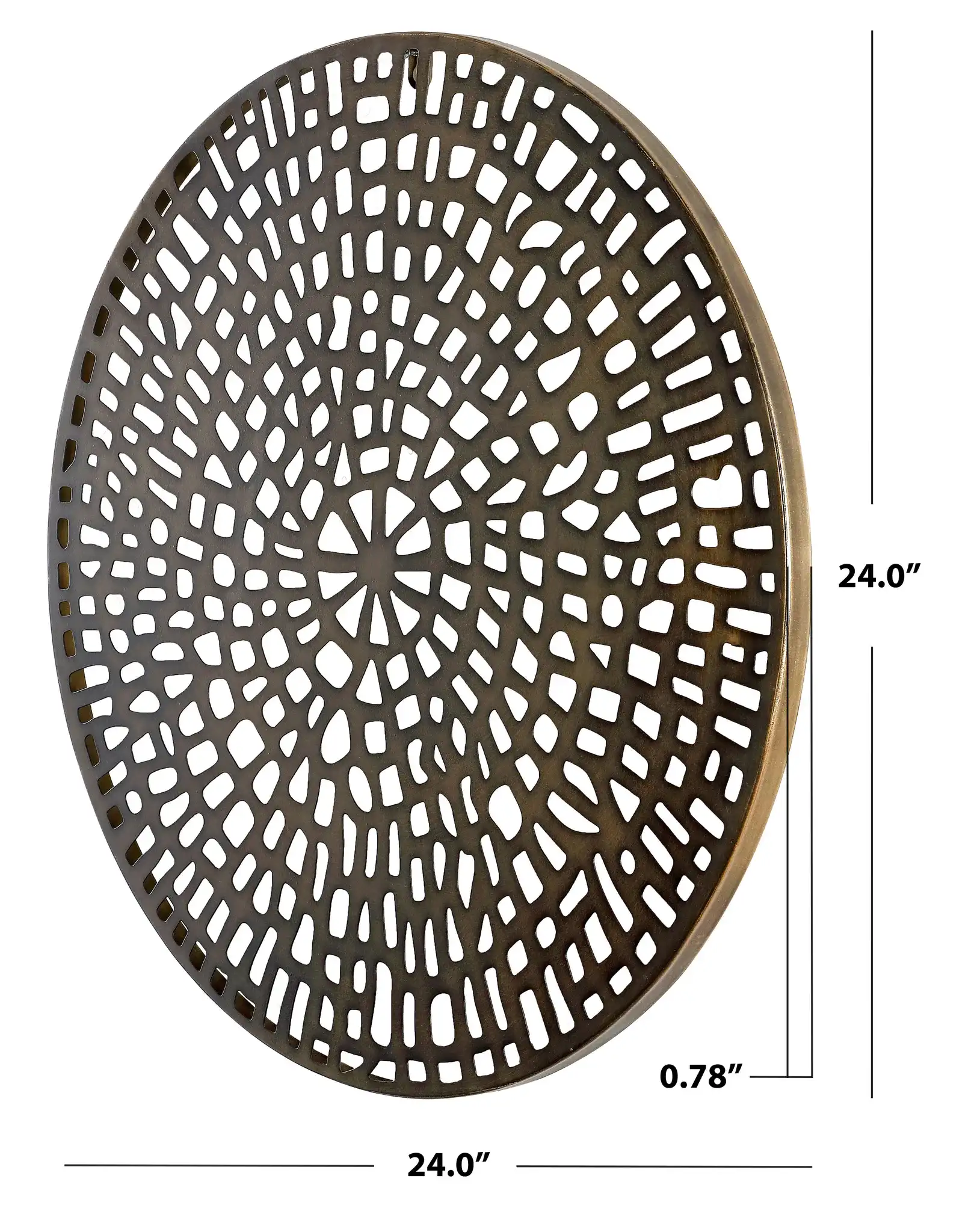 Leofe Wall Decor in Antique Brass, detail view
