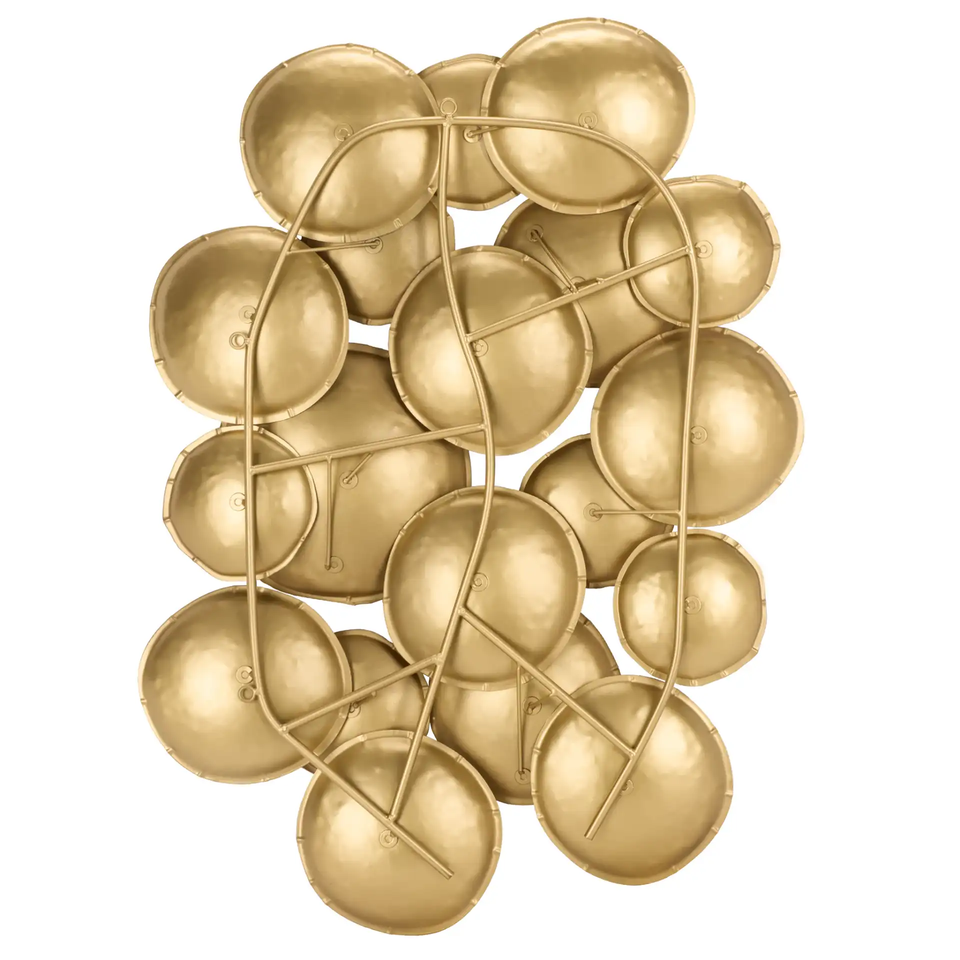 Lela Bubble Disc Wall Decor in Gold, detail view