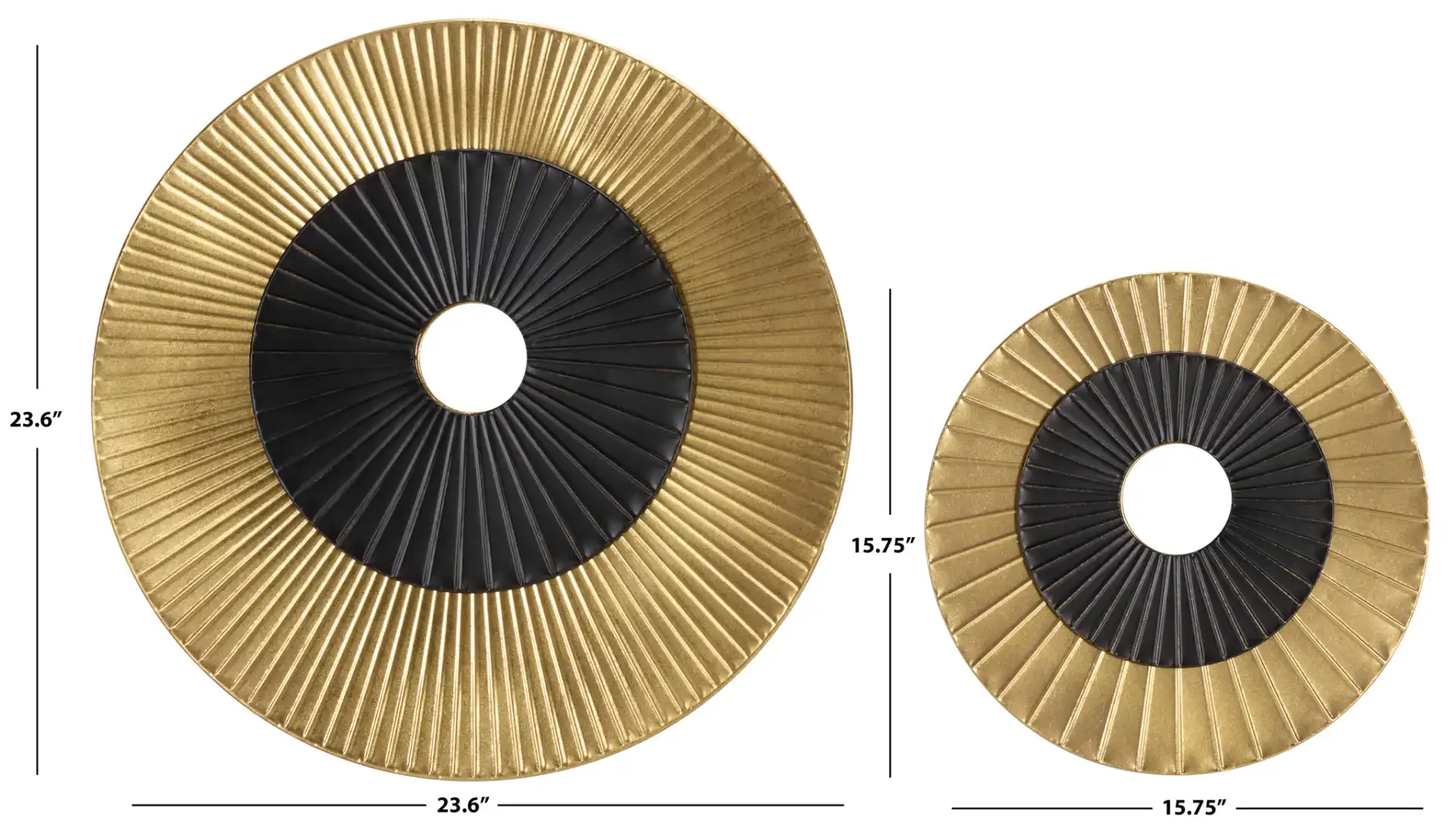 Cathy Eclipse Discs (Set Of 2) in Gold / Black, detail view