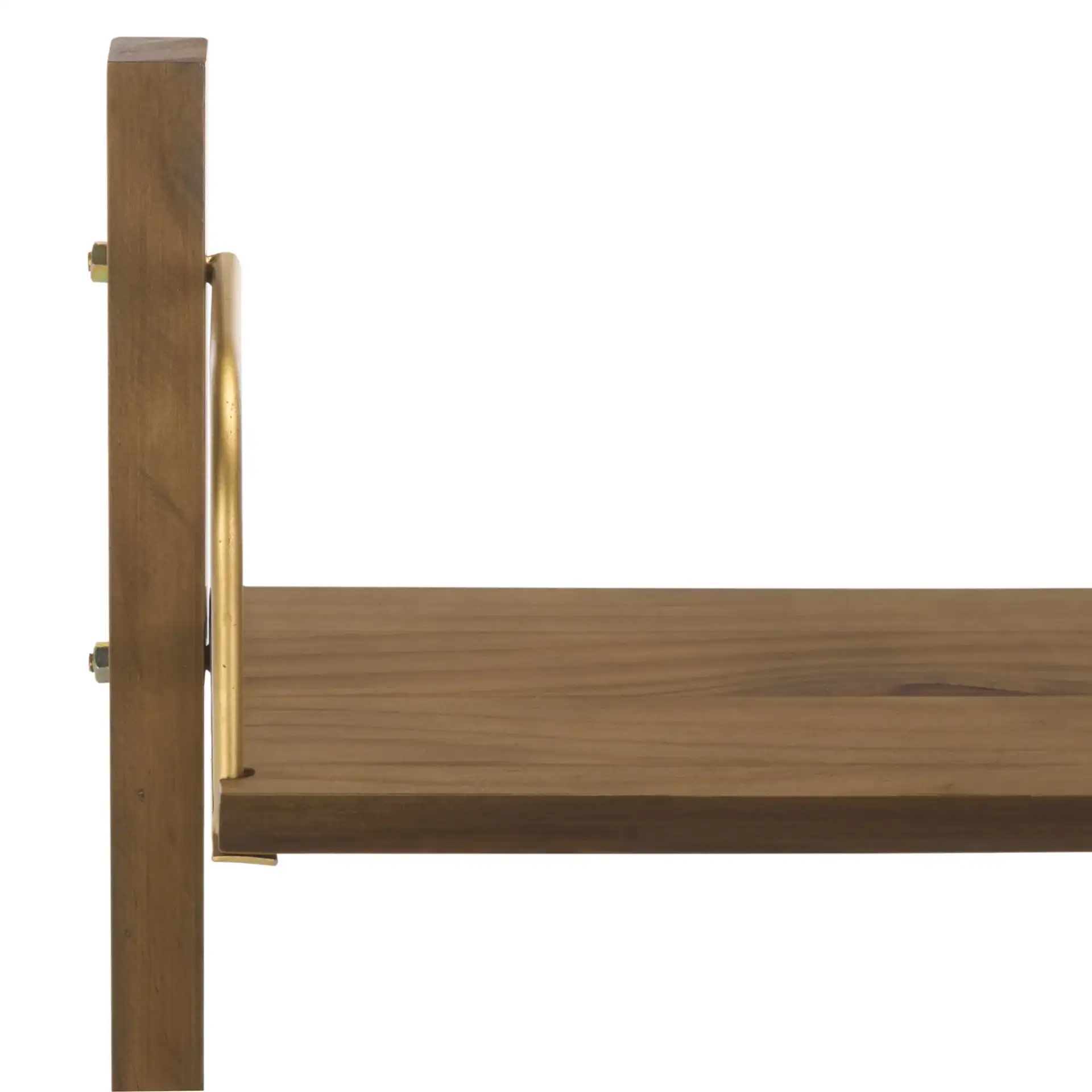 Brin Wall Shelf in Brown / Gold in a styled room