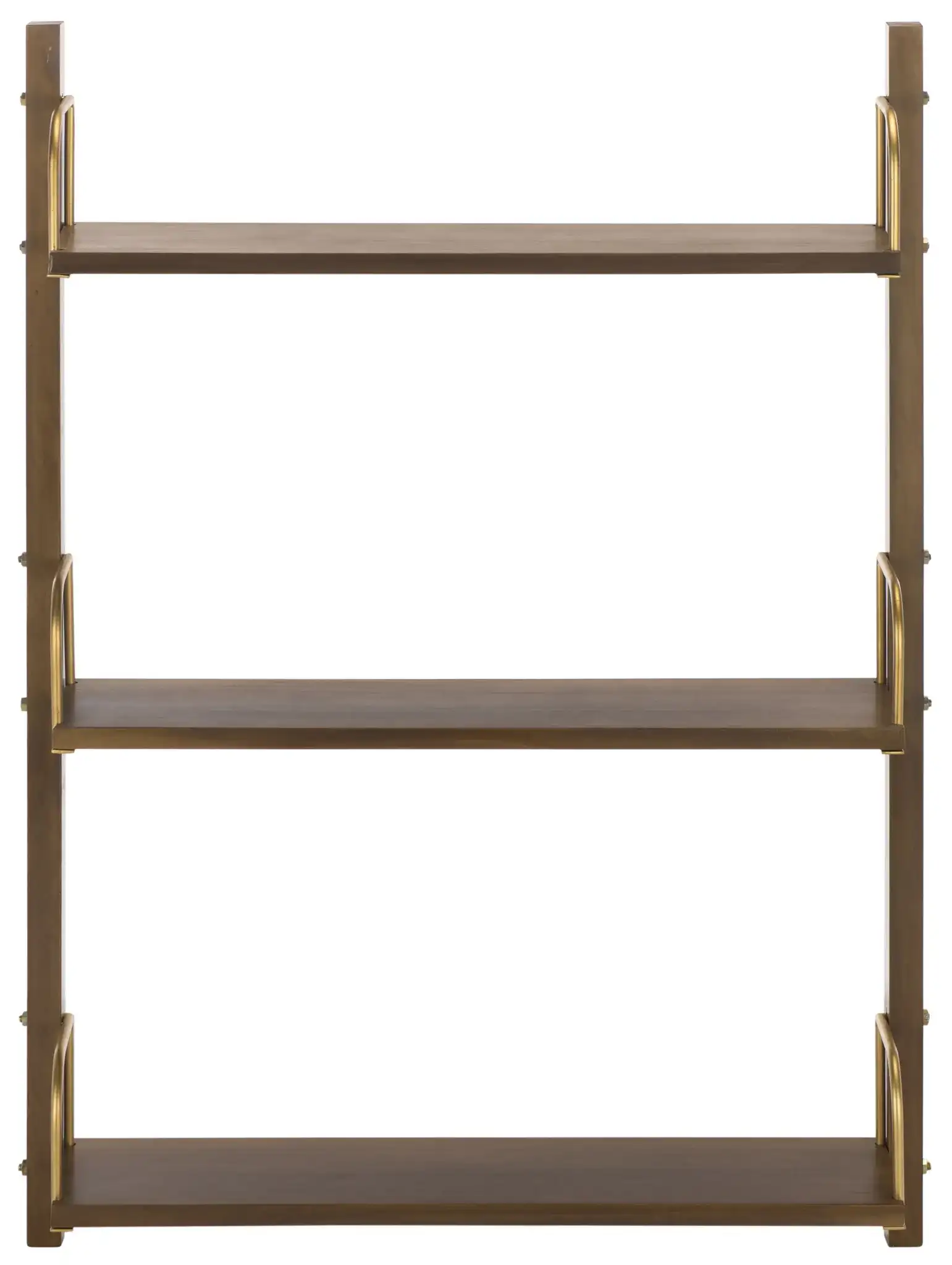 Brin Wall Shelf in Brown / Gold