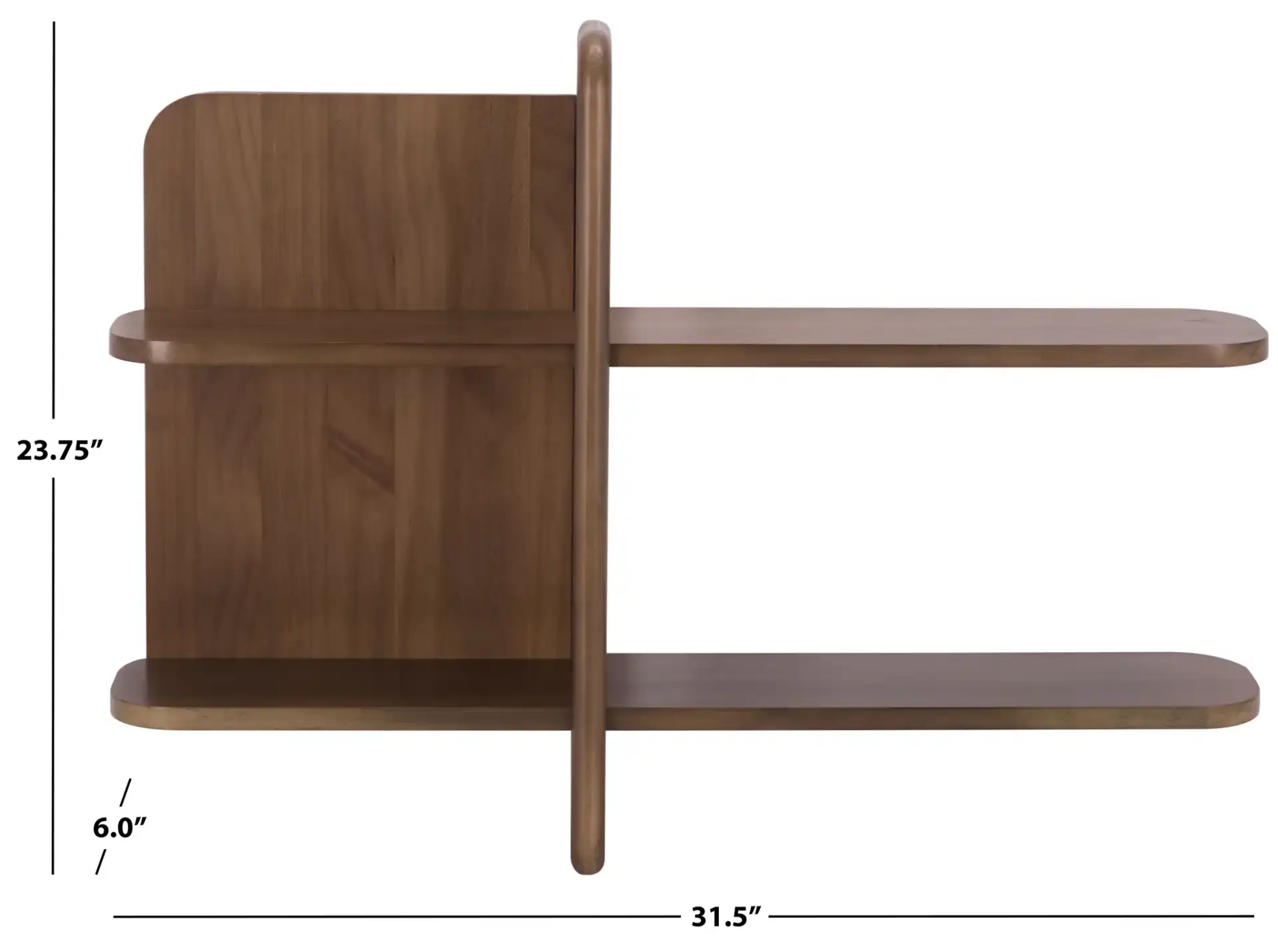 Tano Wall Shelf in Warm Brown, detail view