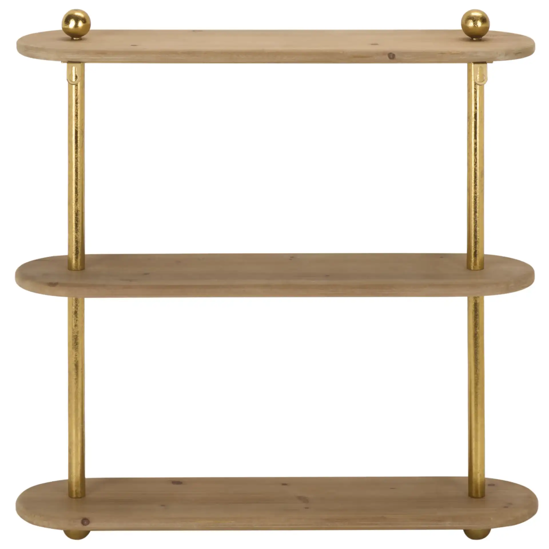 Nova Wall Shelf in Natural Unfinished / Antique G, detail view