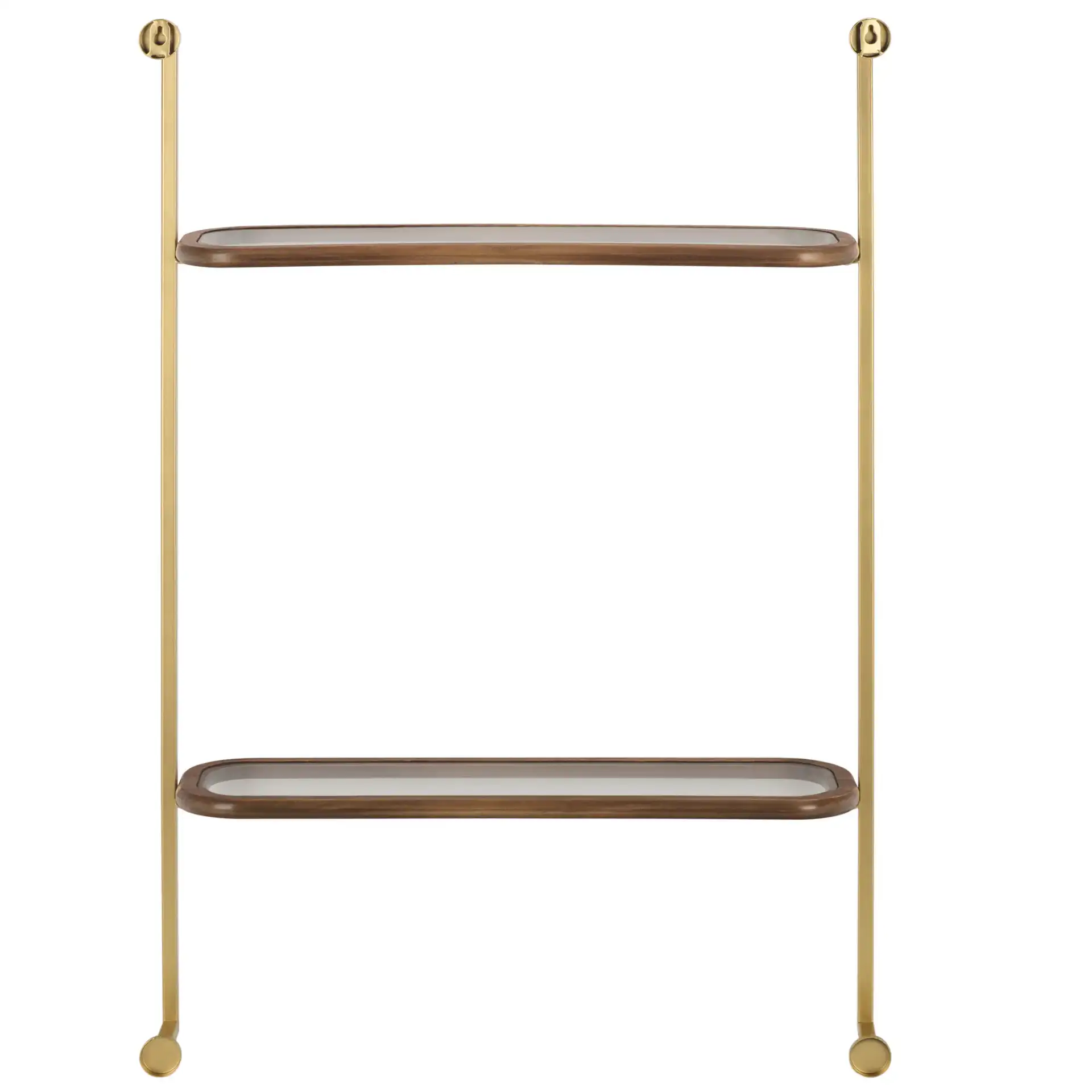 Alba Wall Shelf in Brown / Gold, detail view