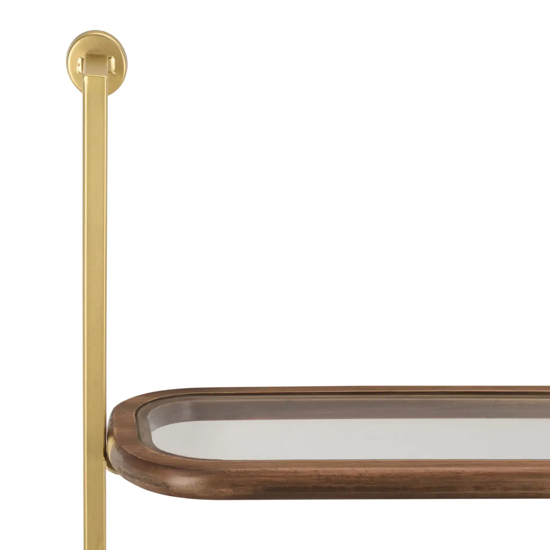 Alba Wall Shelf in Brown / Gold in a styled room