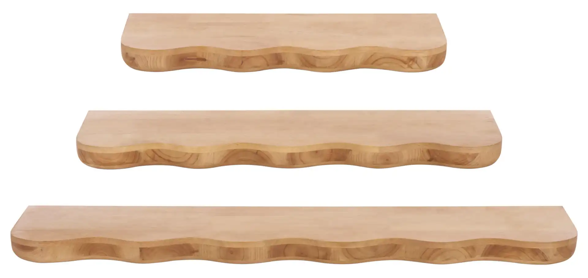 Bella Wavy Shelves Set 3 in Natural