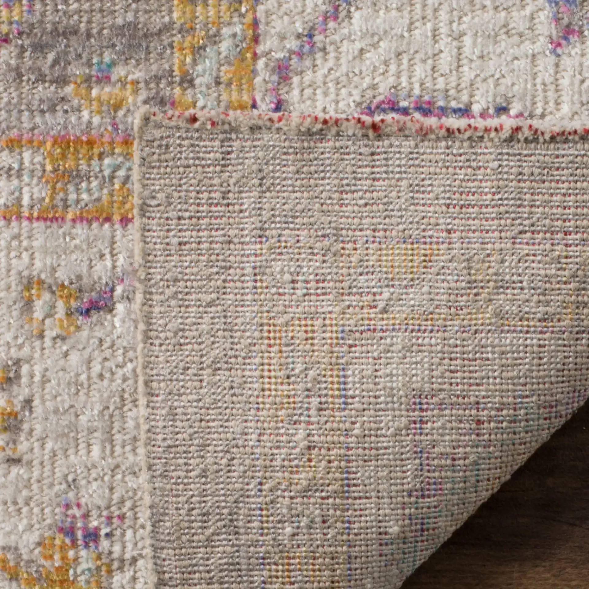 Windsor Bordered Medallion Rug in Gray / Cream in a styled room