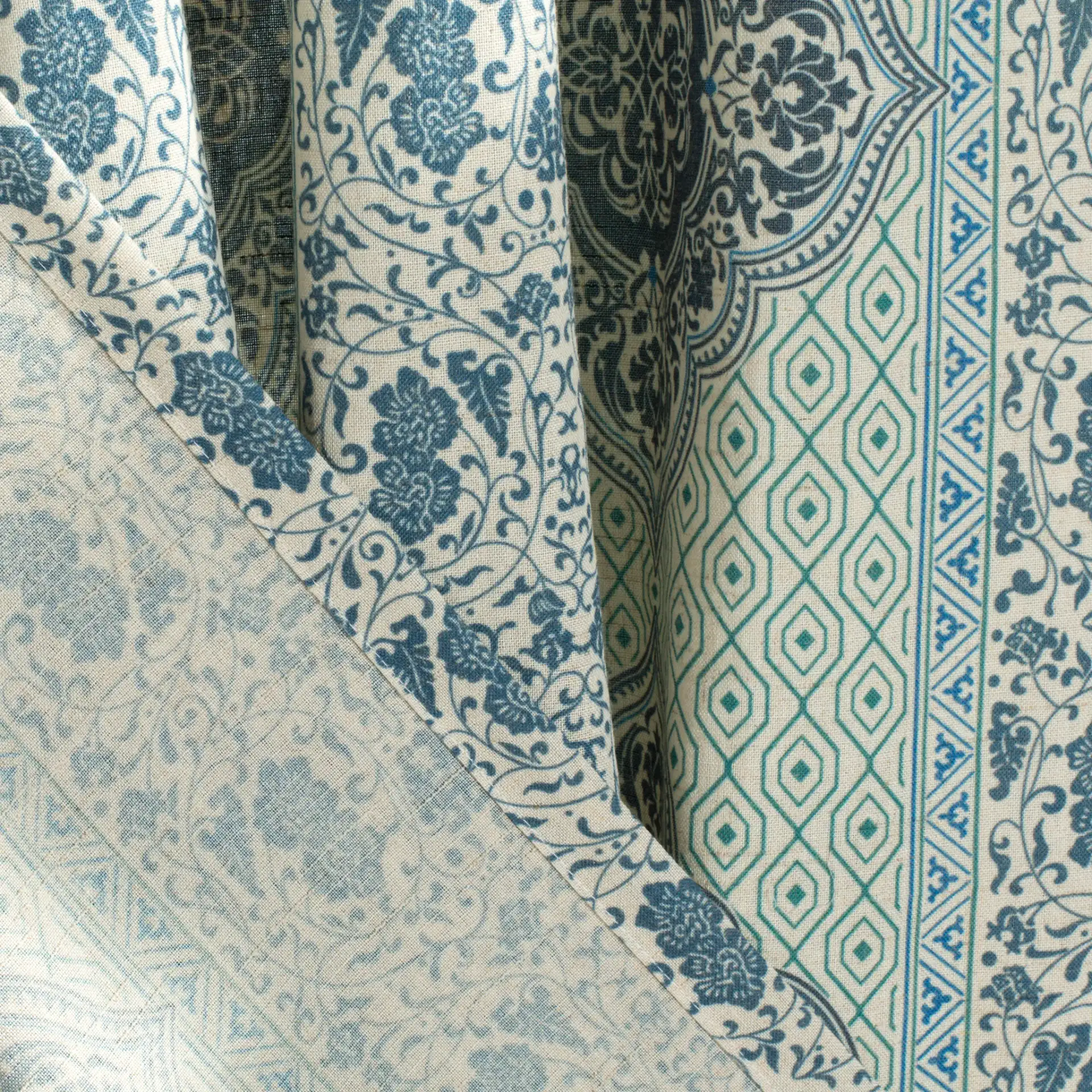 Florina Window Panel in Blue, detail view
