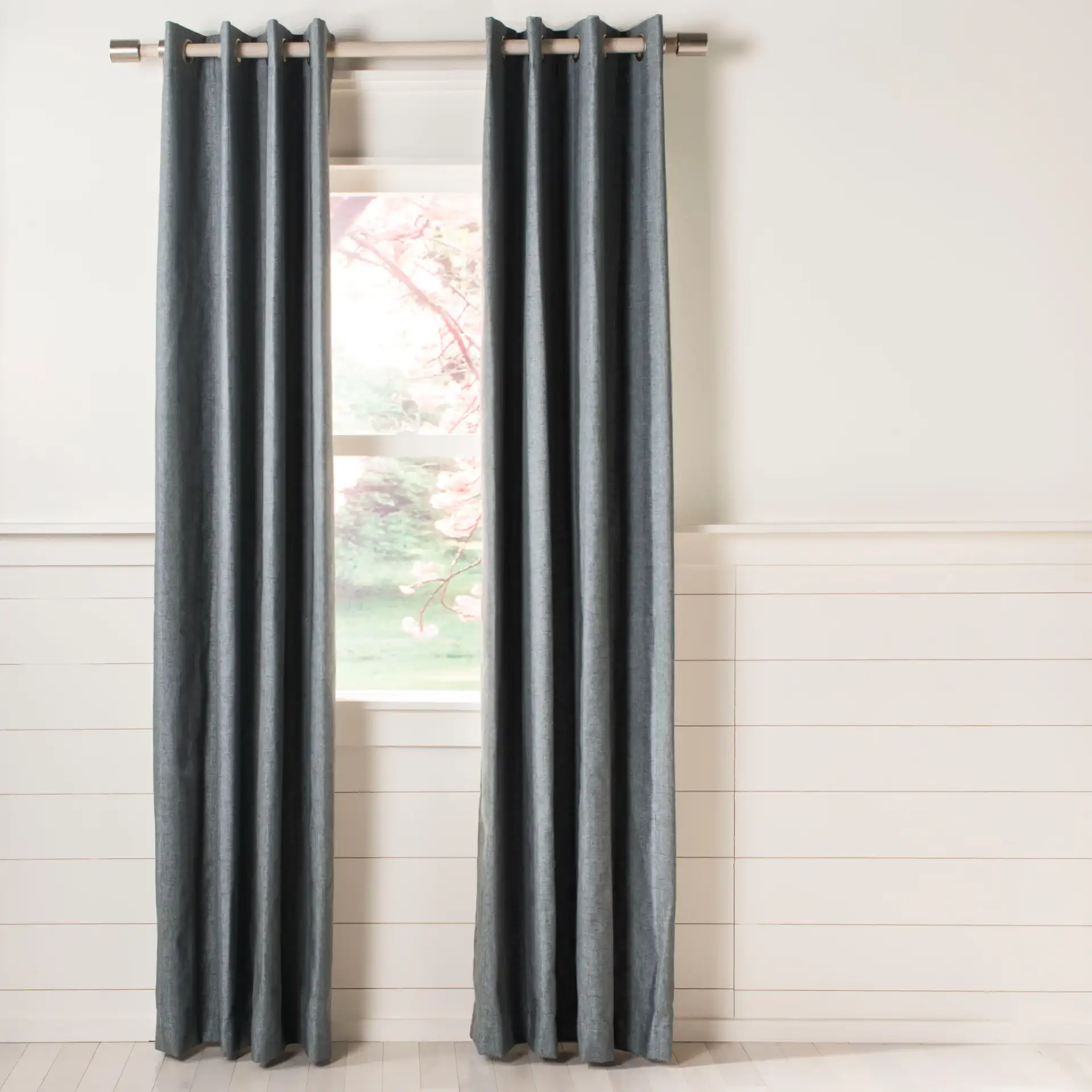 Melissia Window Panel in Gray, detail view
