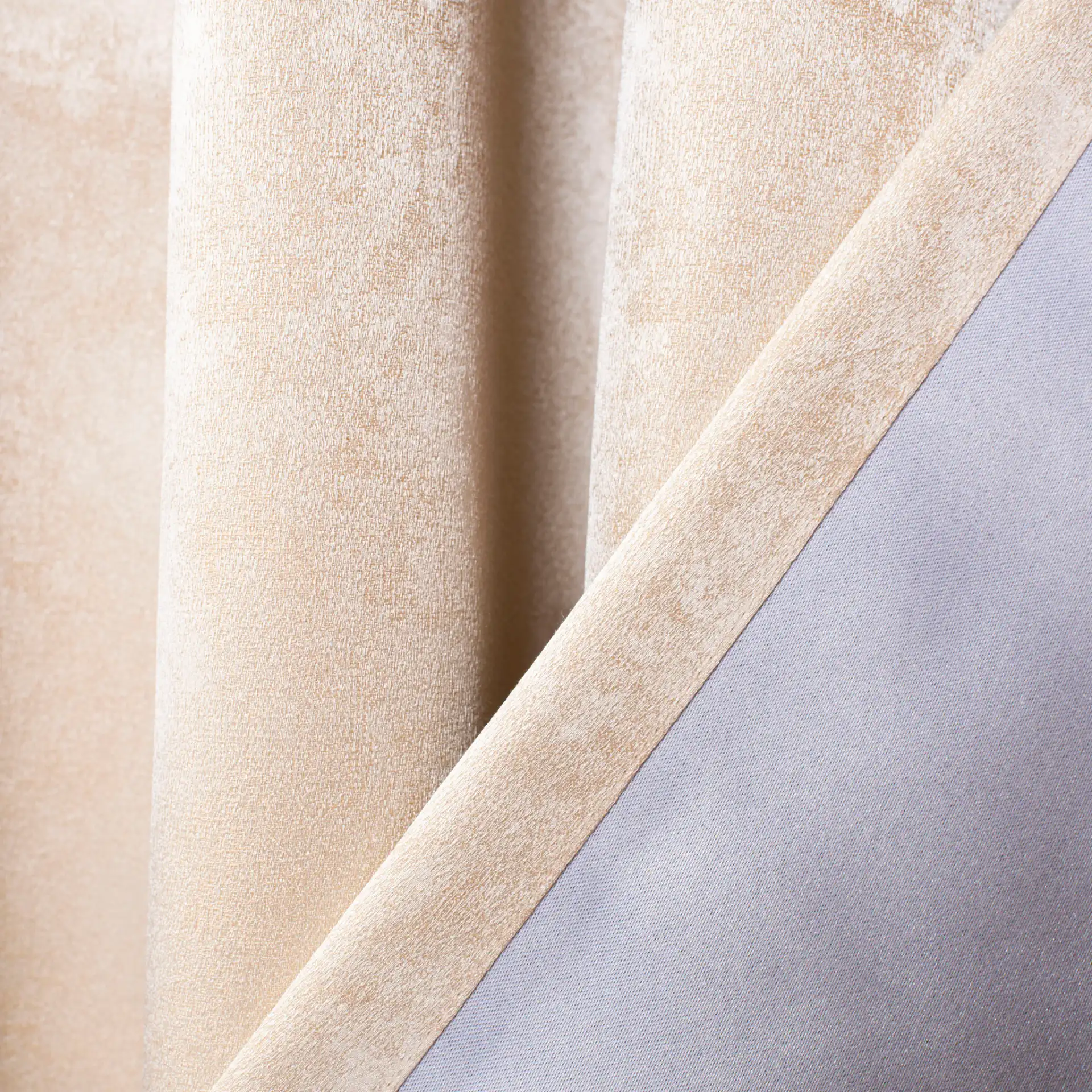 Melra Window Panel in Beige in a styled room