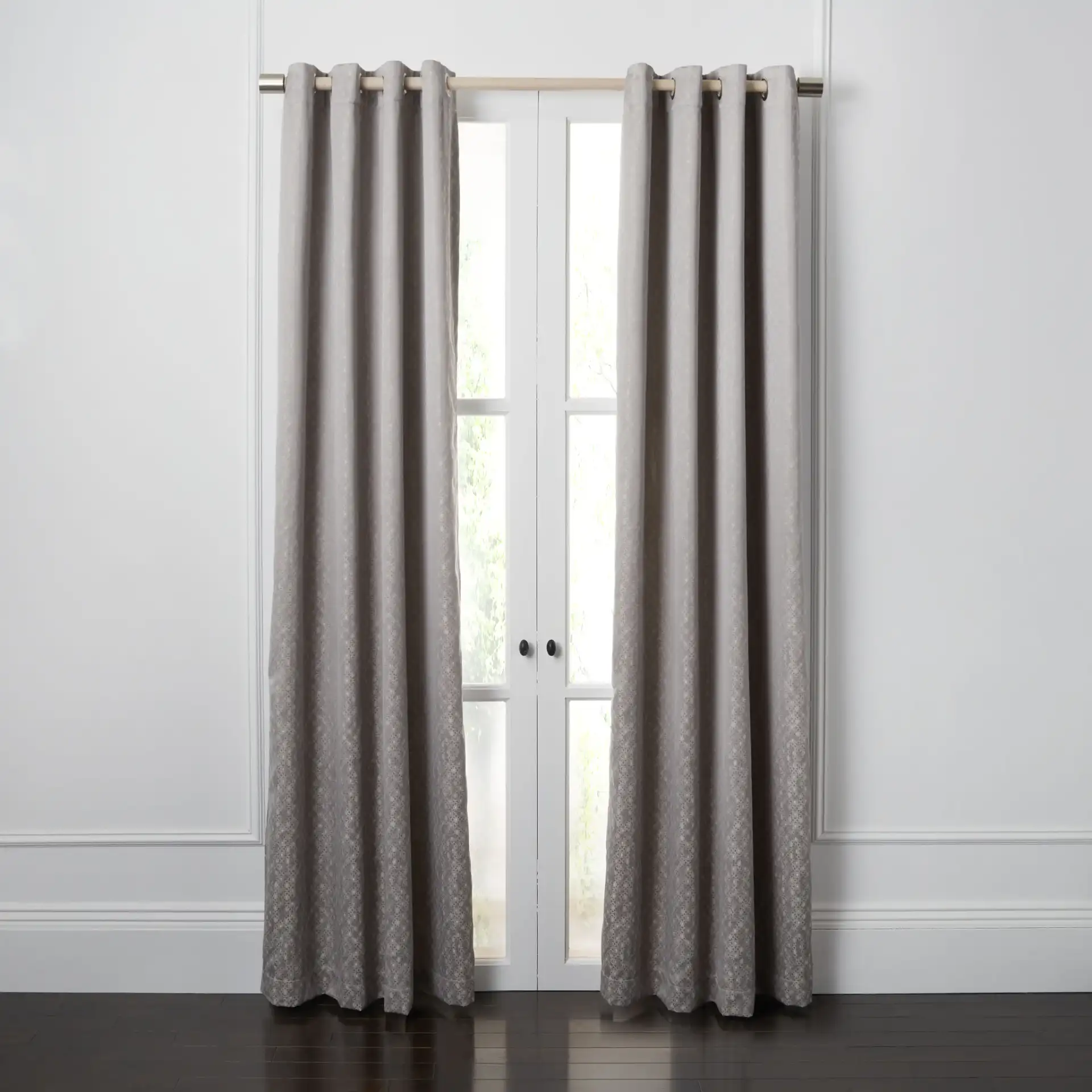 Bilra Window Panel in Gray in a styled room