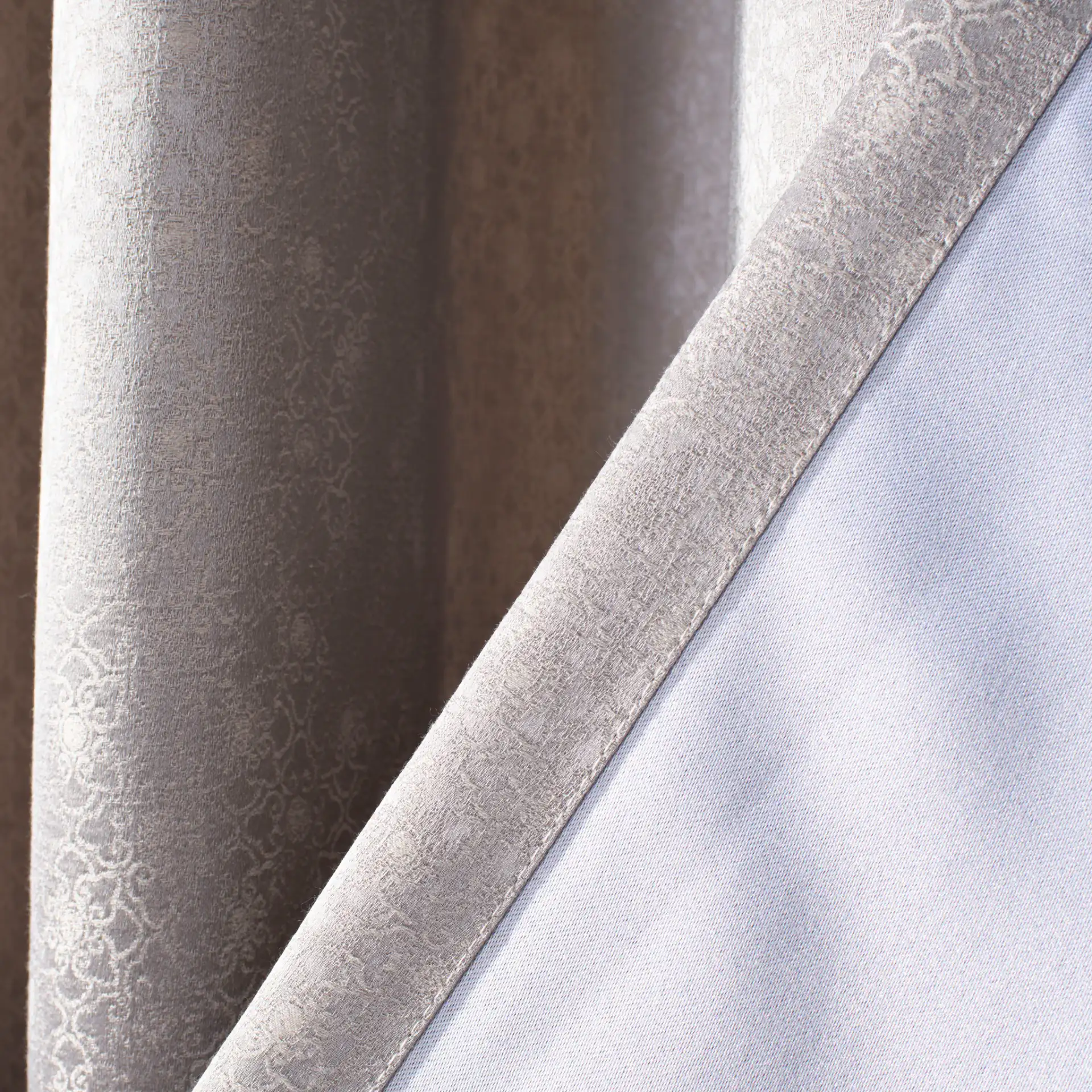Bilra Window Panel in Gray in a styled room