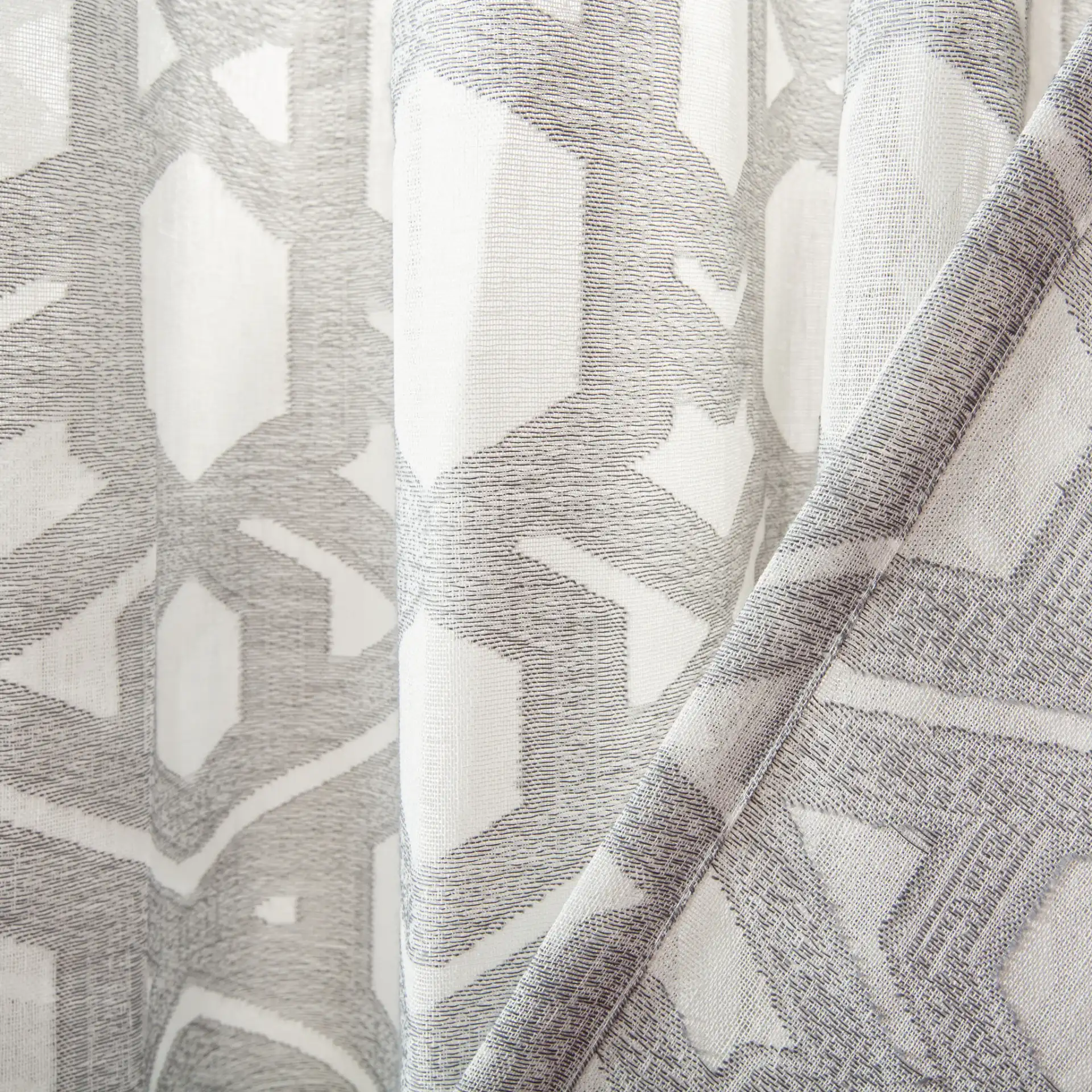 Brenna Window Panel in Gray in a styled room