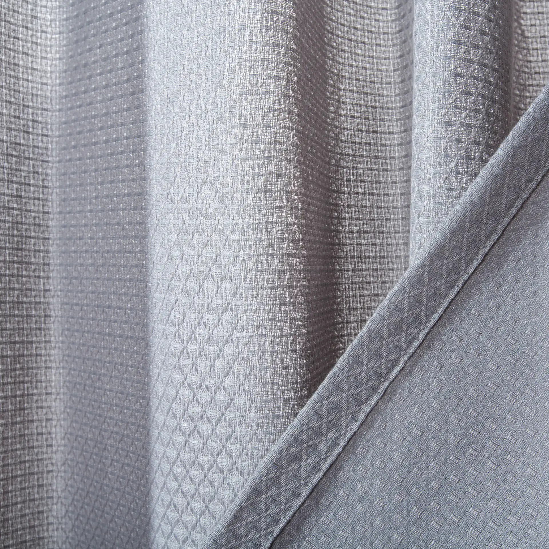Drela Window Panel in Gray in a styled room
