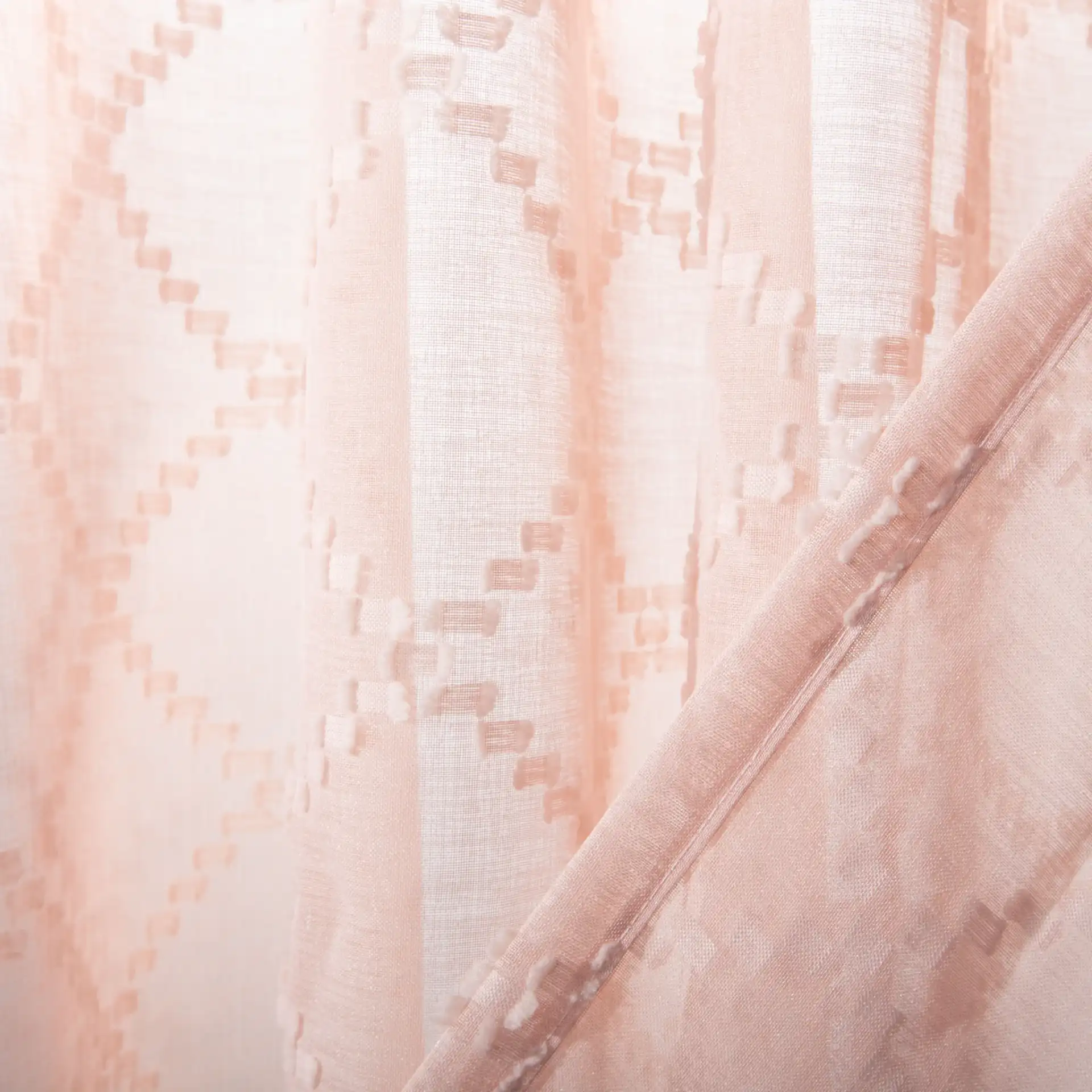 Gracie Window Panel in Pink in a styled room