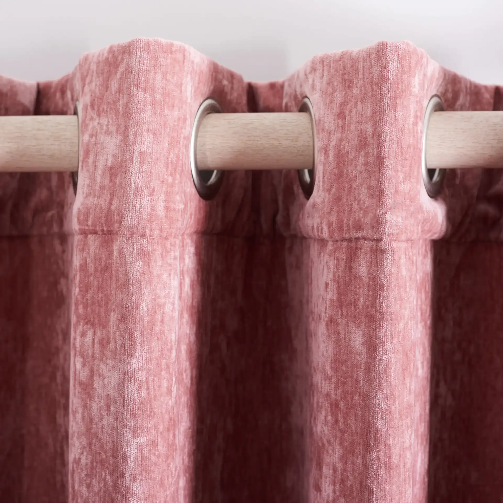 Voleria Window Treatment in Rose in a styled room