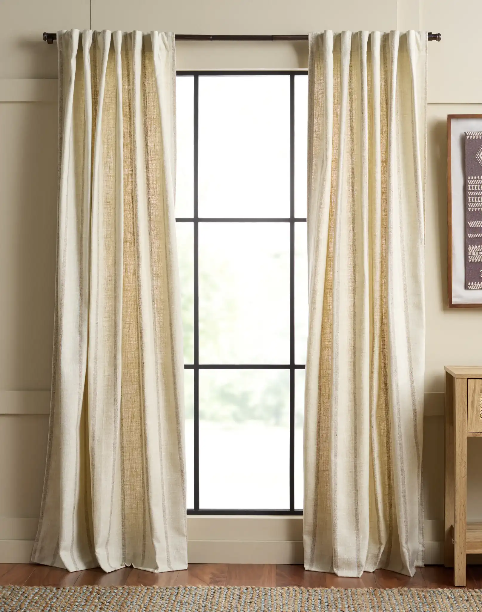 Lane Window Panels (Set of 2) in Light Beige / Light Brown
