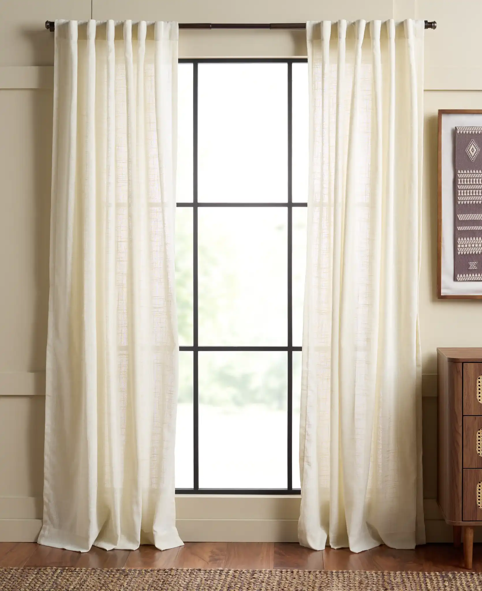Ayla Window Panels (Set of 2) in Creme