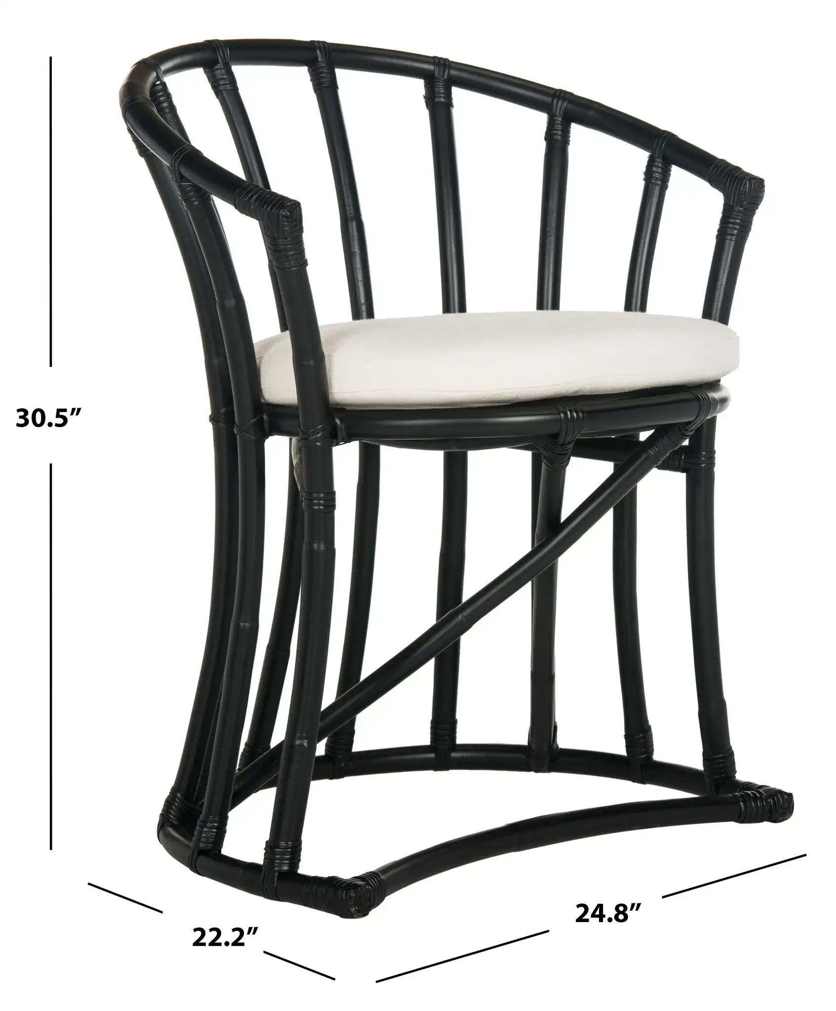 Bates Accent Chair in Black, detail view