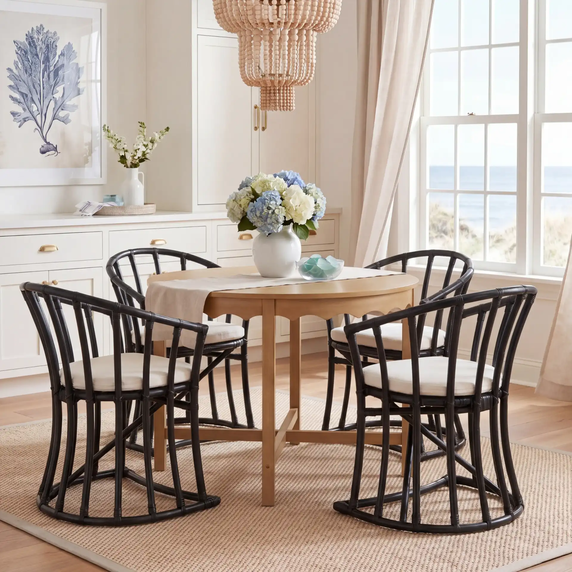 Bates Accent Chair in Black in a styled room