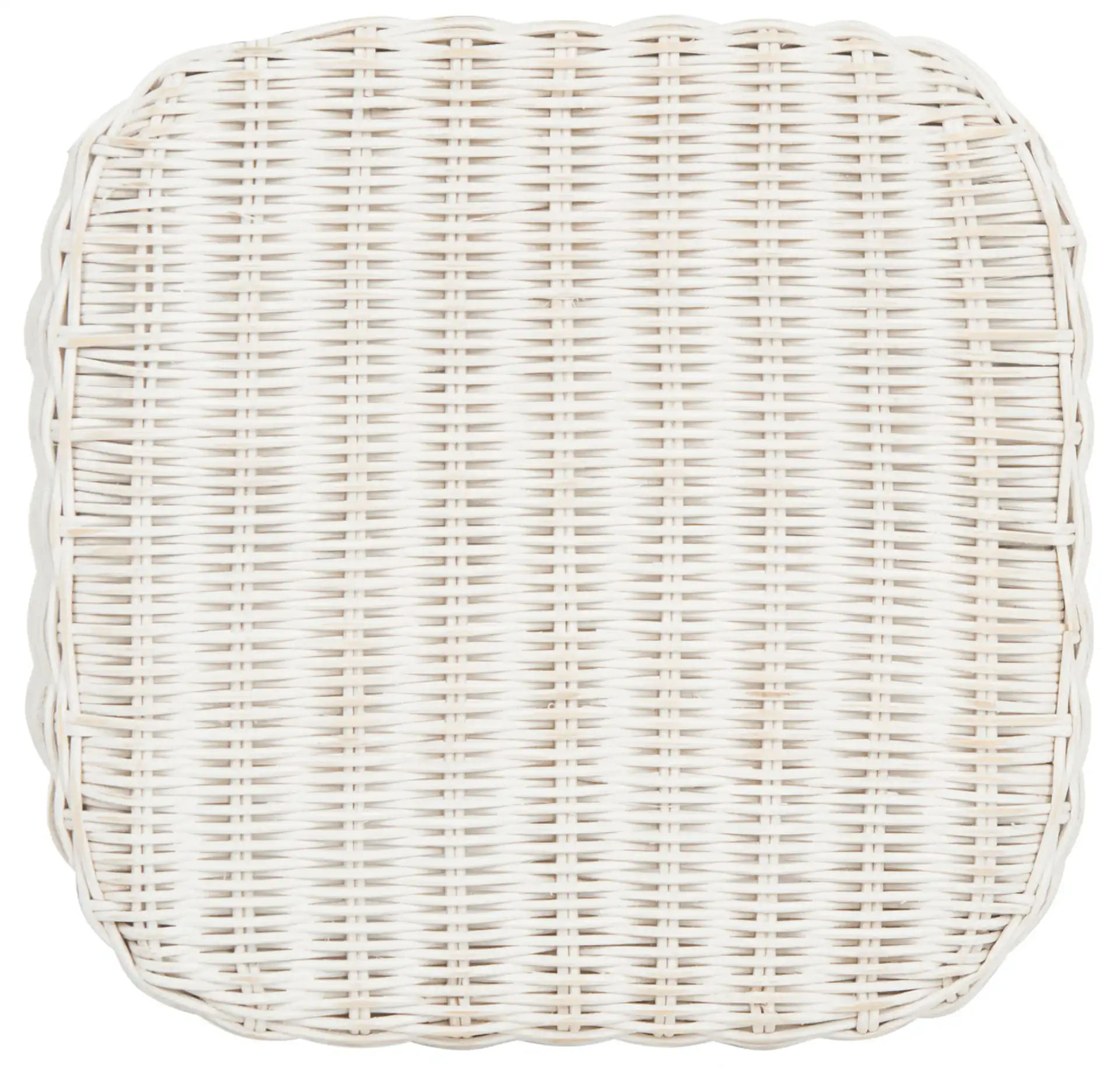 Percey Wicker Bar Stool in White, detail view