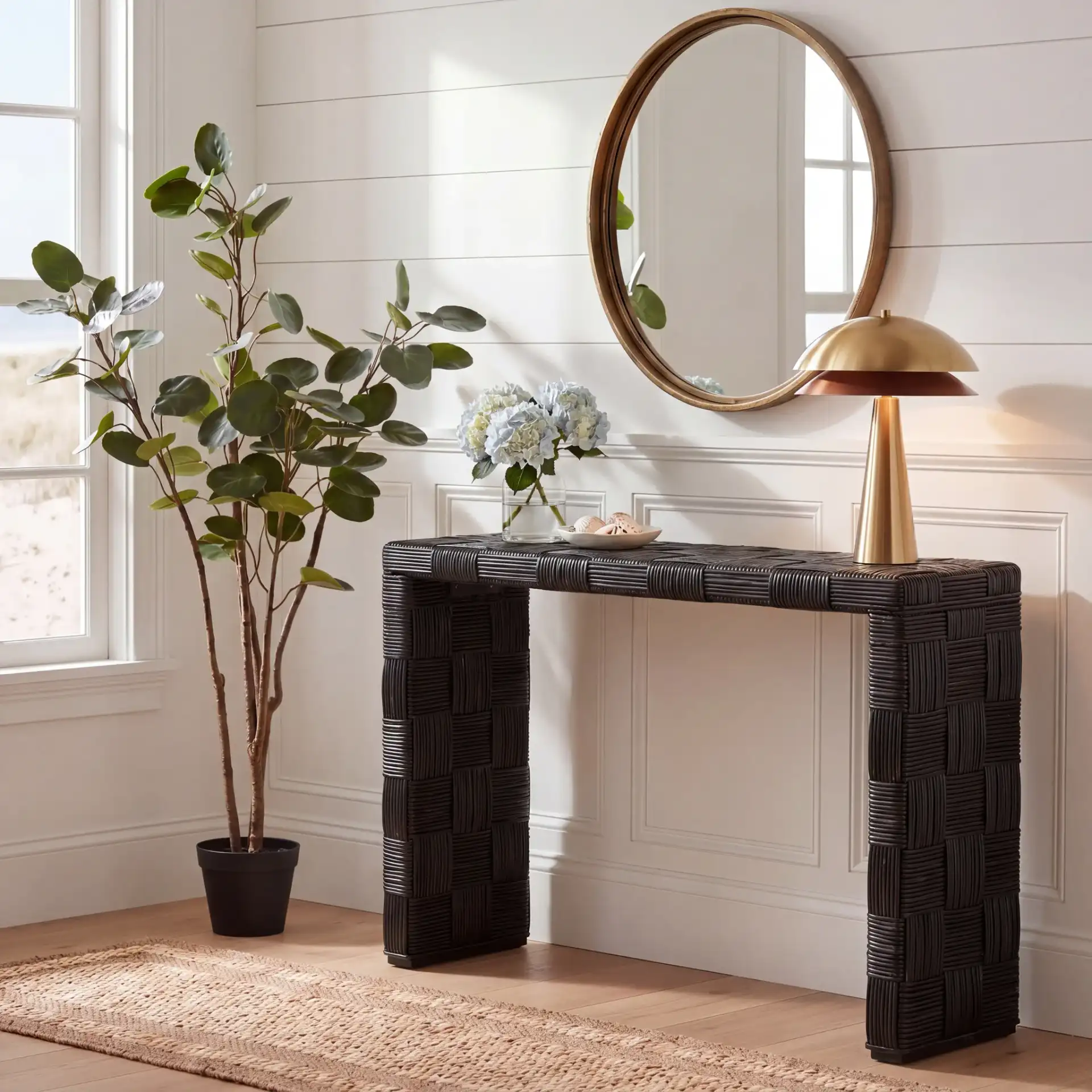 Adkin Console in Black in a styled room