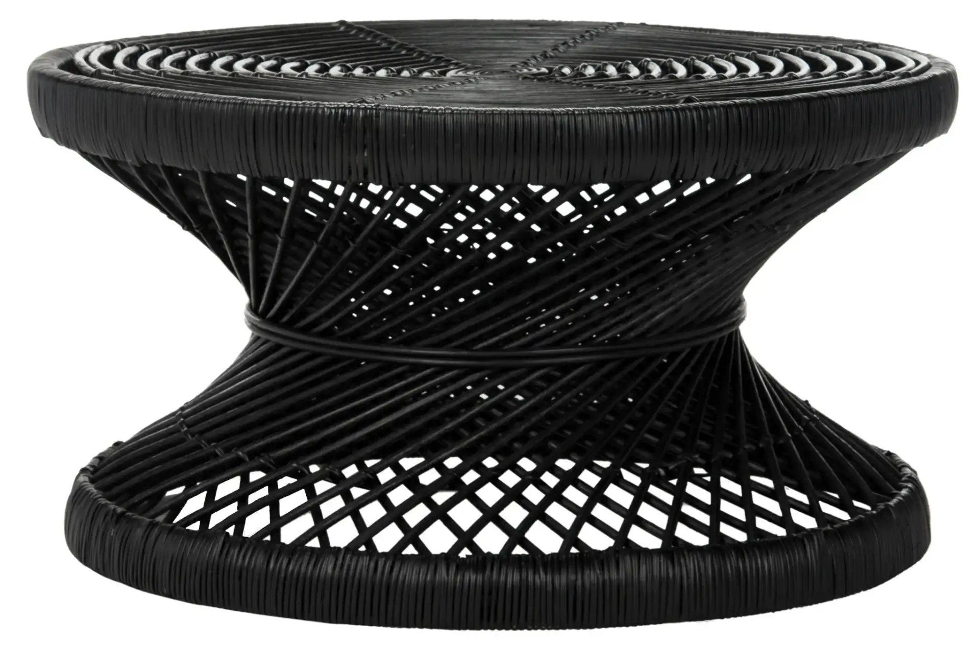 Grimson Large Bowed Coffee Table in Black, detail view
