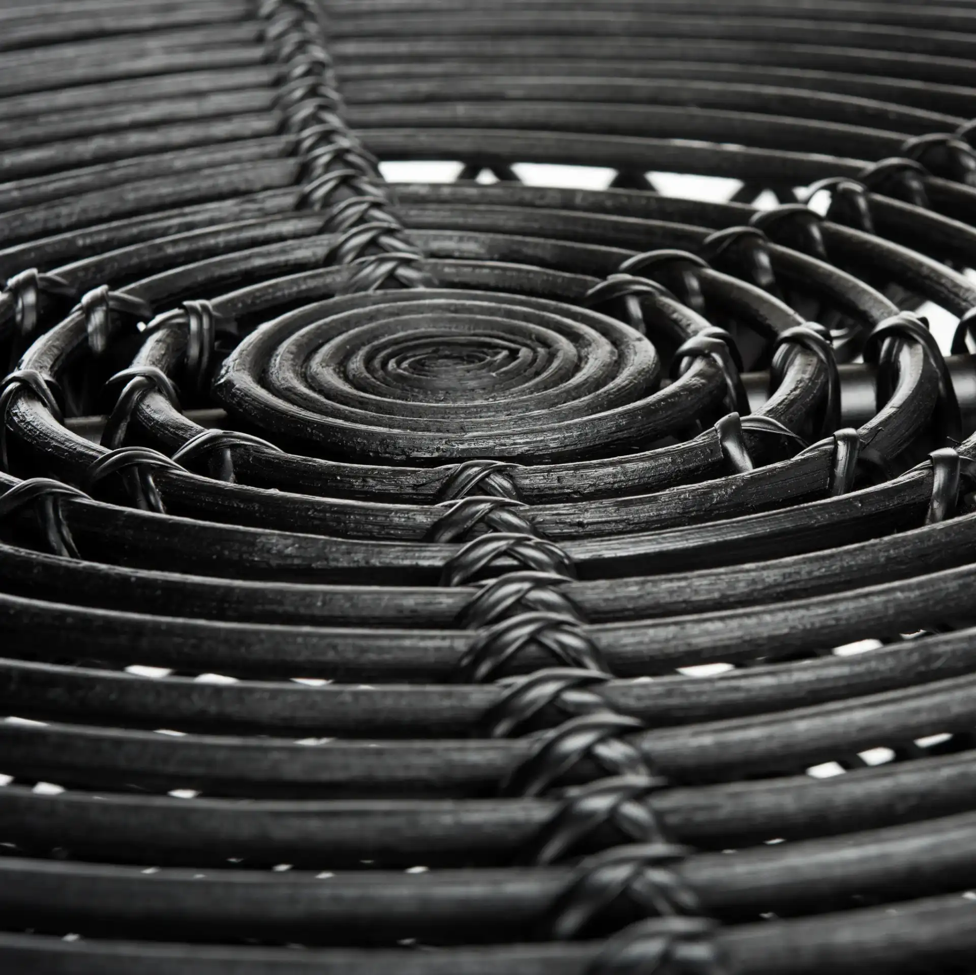 Grimson Large Bowed Coffee Table in Black, detail view