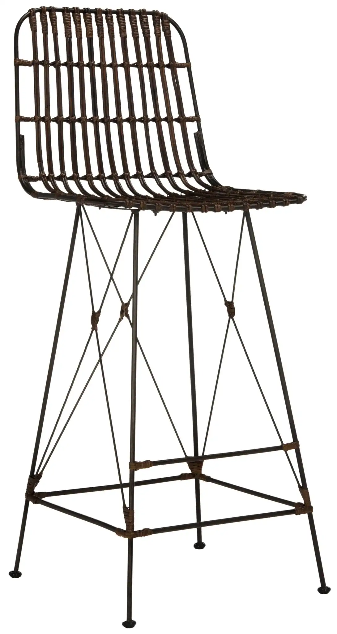 Minerva Wicker Bar Stool (Set Of 2) in Chocolate