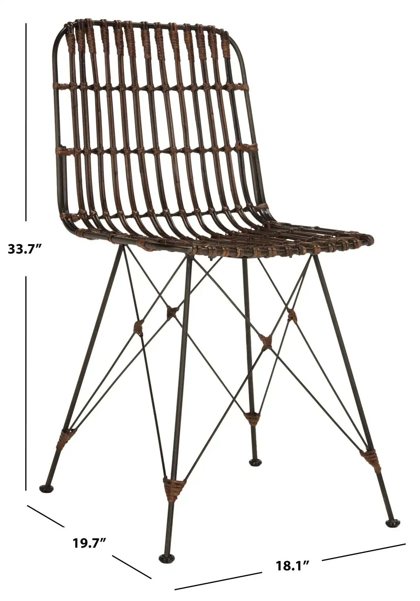 Minerva Dining Chair (Set Of 2) in Brown / Black, detail view