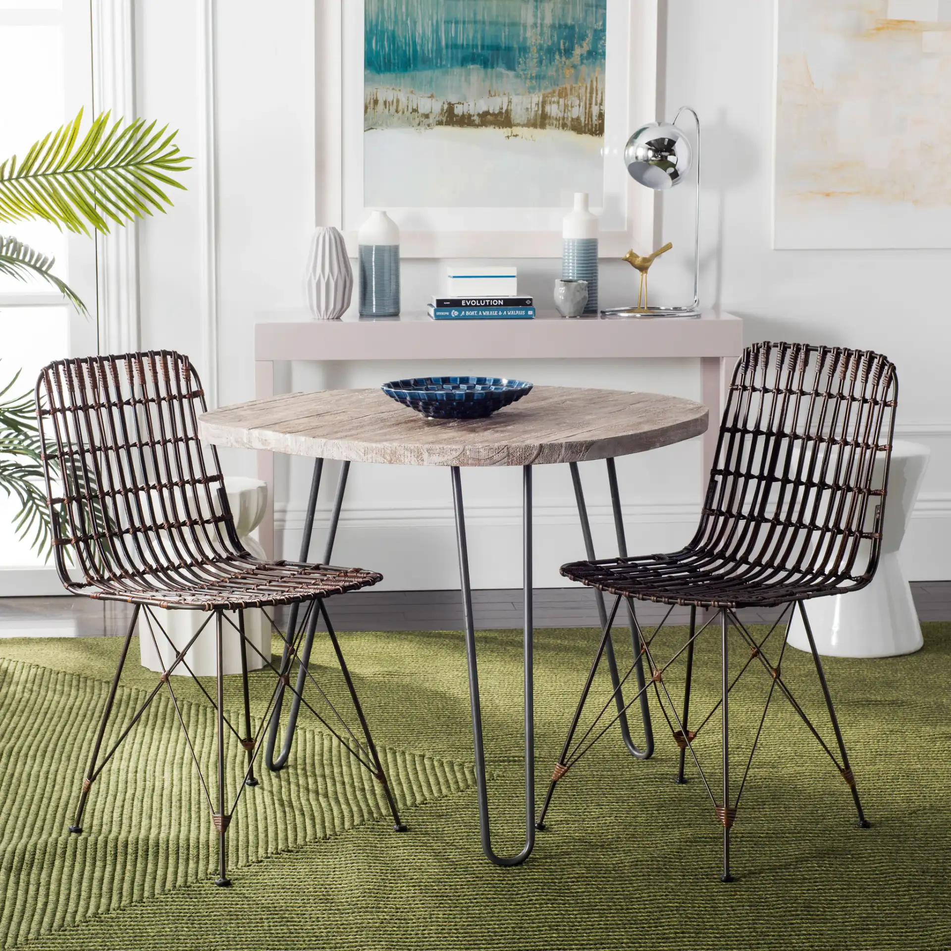 Minerva Dining Chair (Set Of 2) in Brown / Black in a styled room