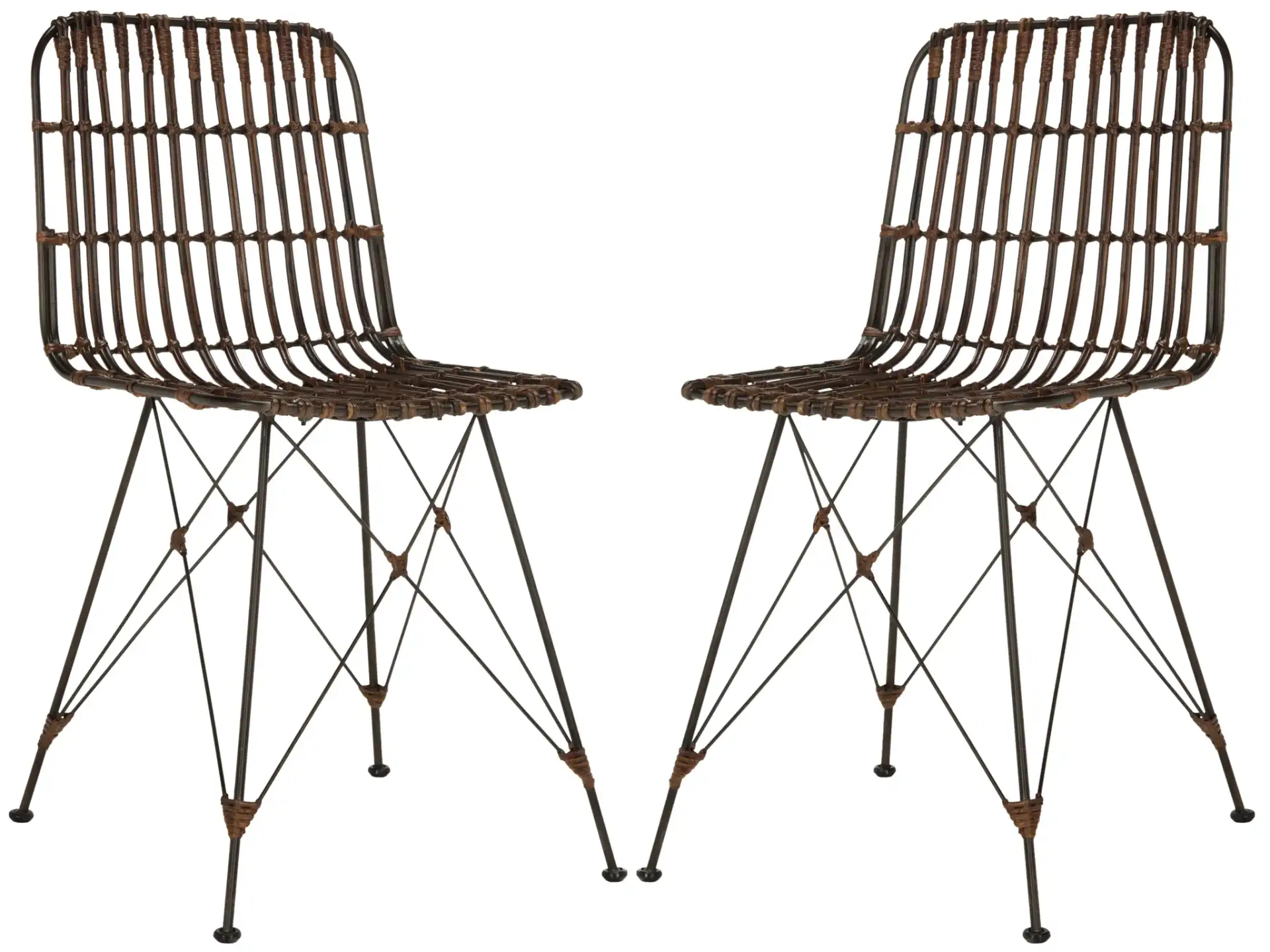 Minerva Dining Chair (Set Of 2) in Brown / Black, detail view