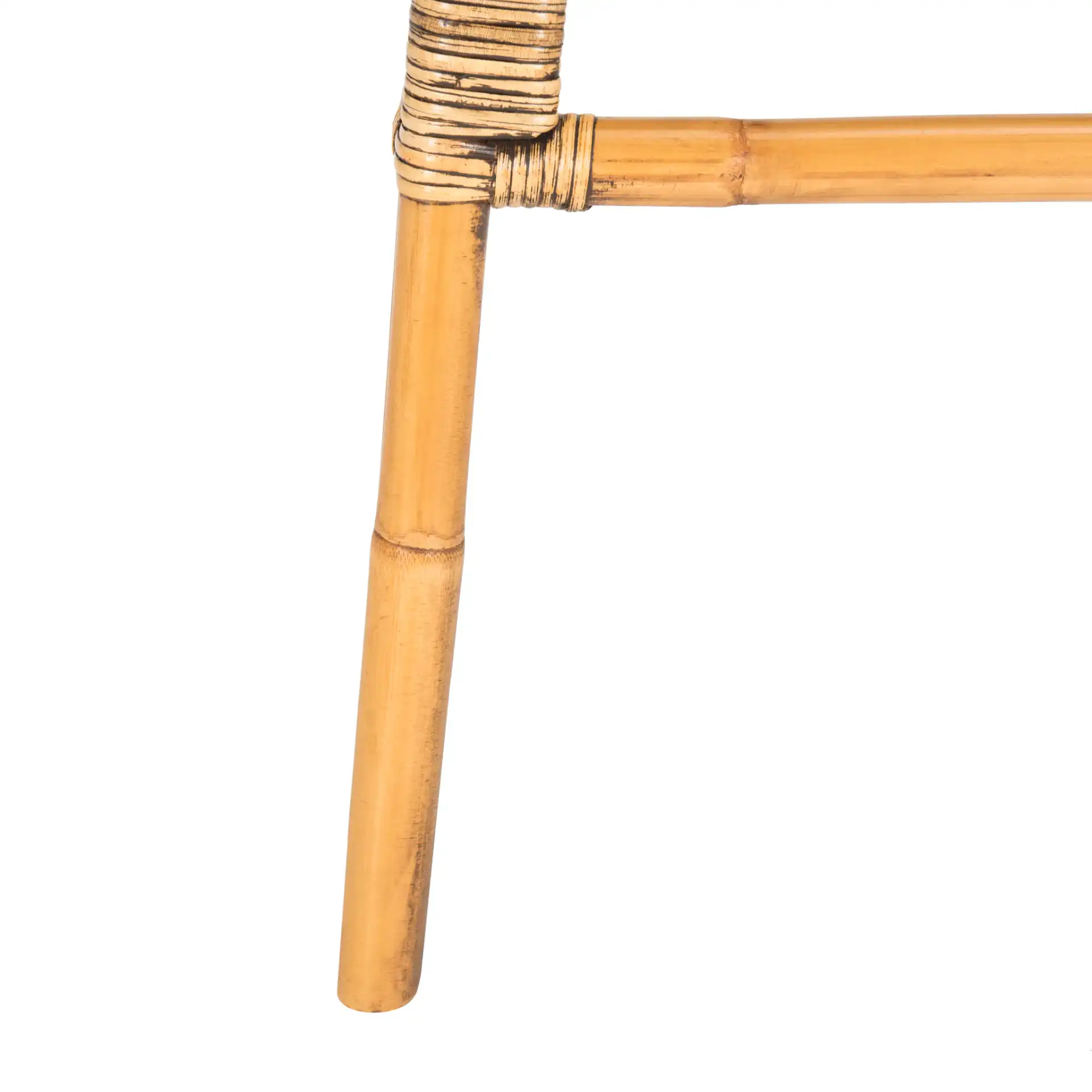 Leda Rattan Barstool in Brown, detail view