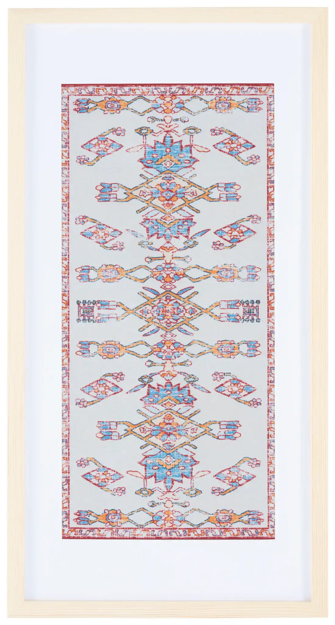 Khadijah Framed Textile in Blue / Orange