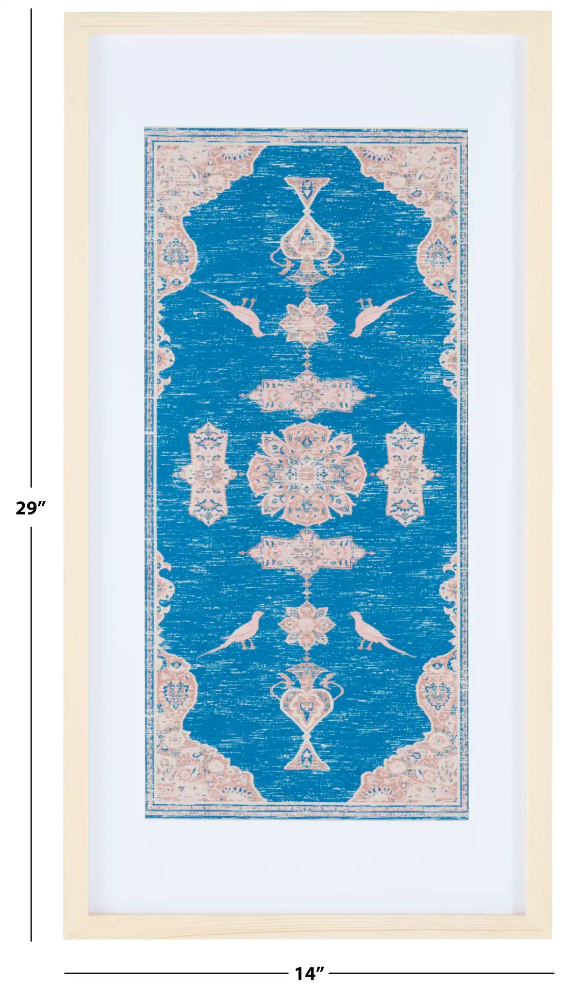 Chartrelle Framed Textile in Blue / Pink, detail view
