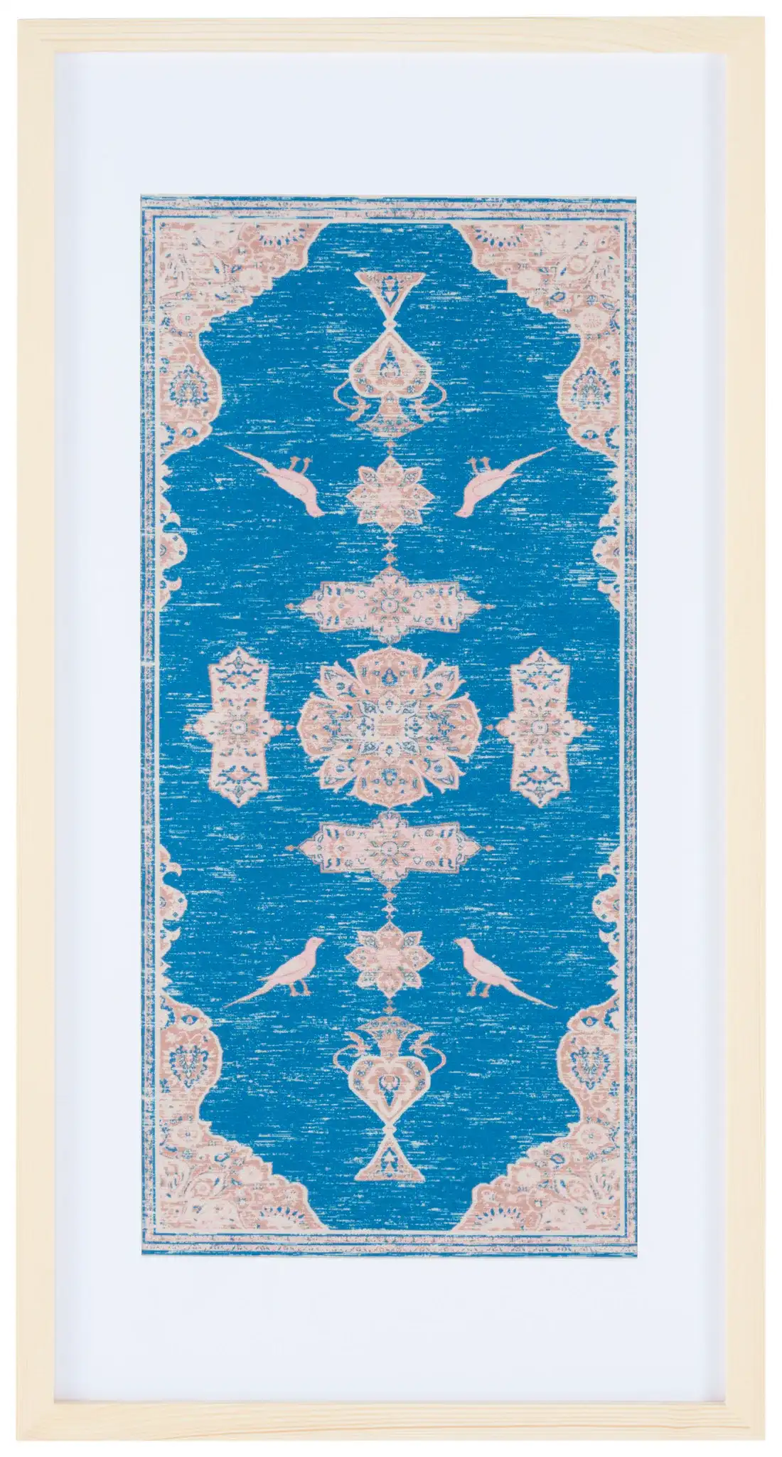 Chartrelle Framed Textile in Blue / Pink