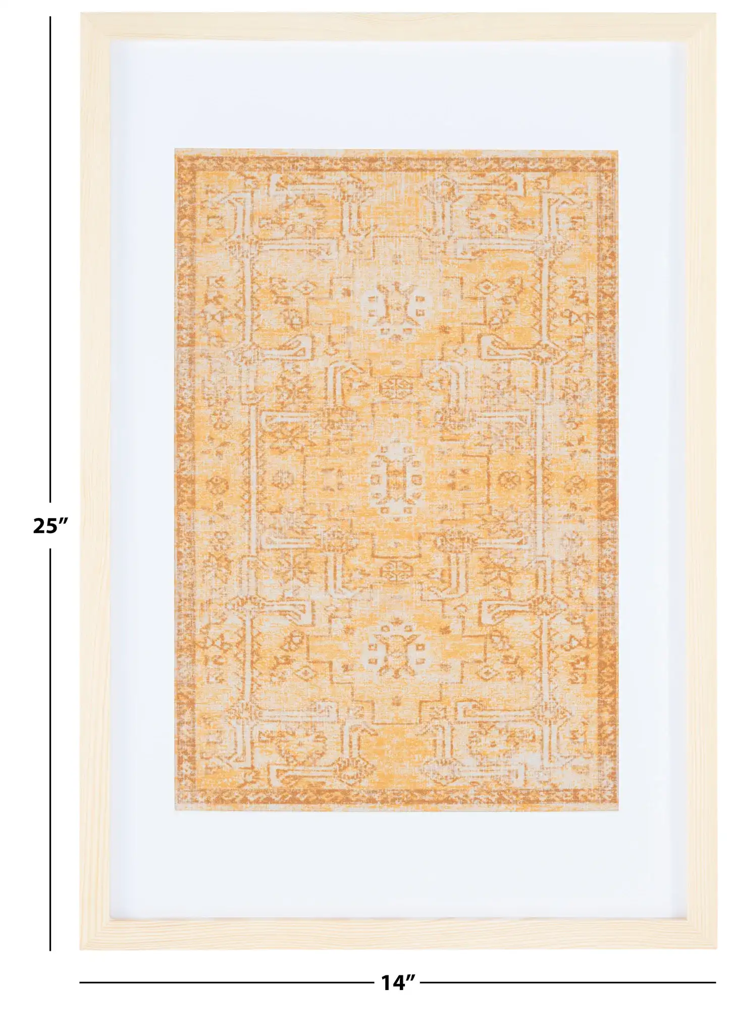 Renaldi Framed Textile Art in Gold, detail view