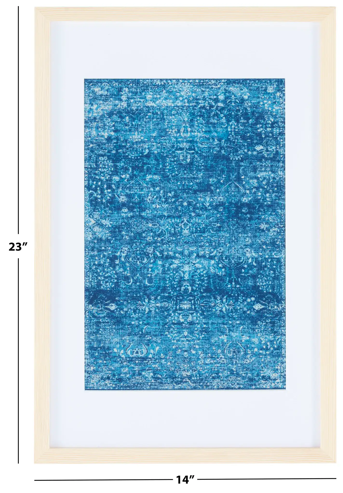 Demitri Framed Textile in Blue, detail view