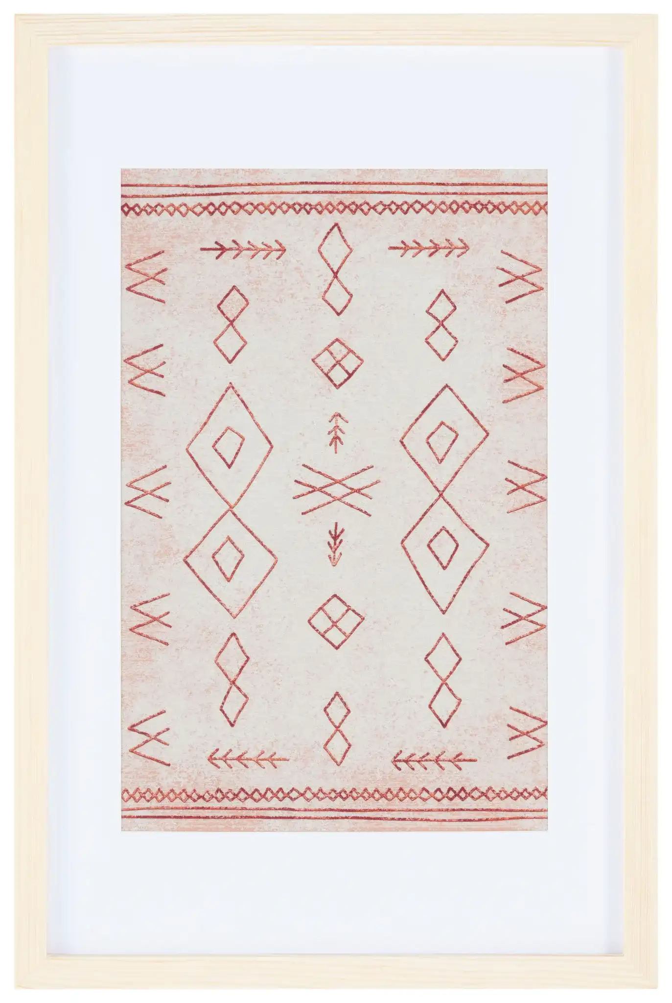 Rika Framed Textile Art in Rust / Beige