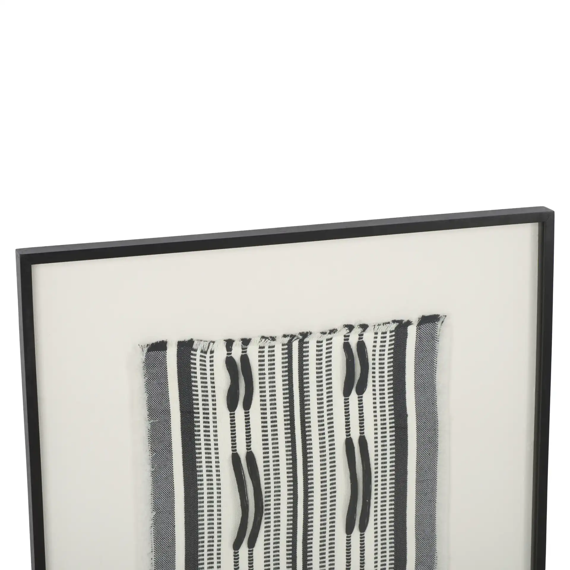 Wona Textile Art in Black in a styled room