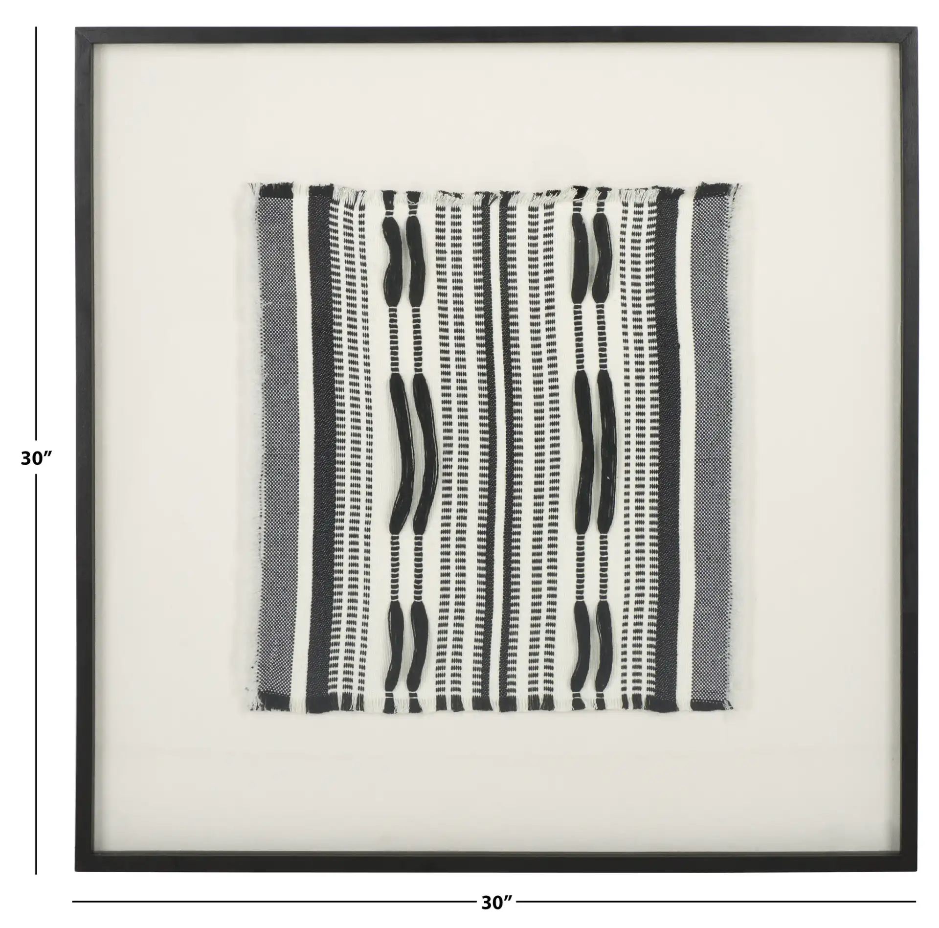 Wona Textile Art in Black, detail view