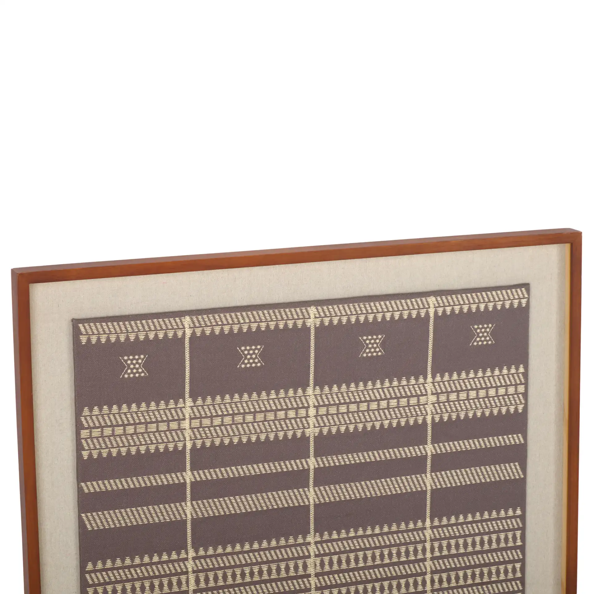 Zarra Textile Art in Brown in a styled room