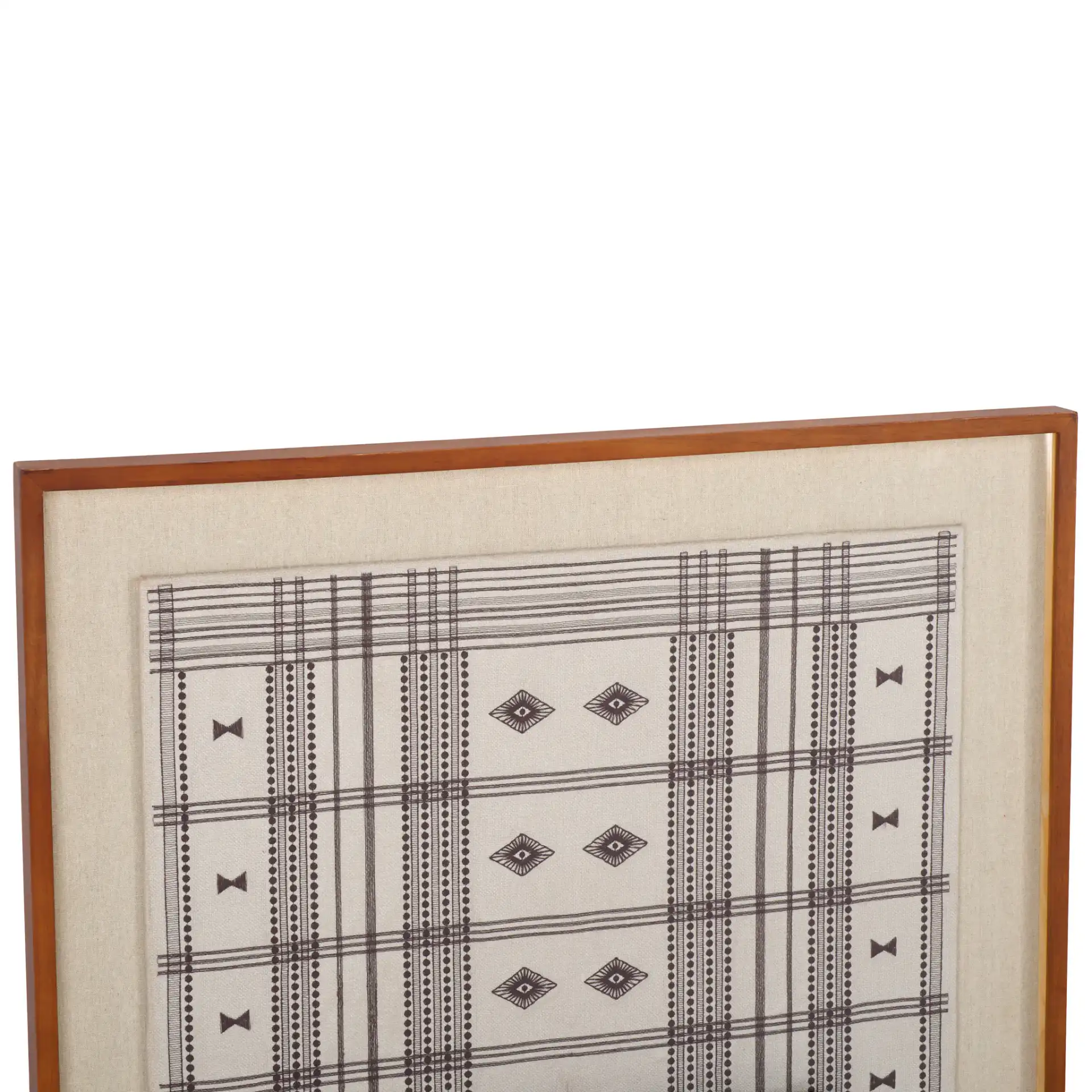 Tarra Textile Art in Brown in a styled room